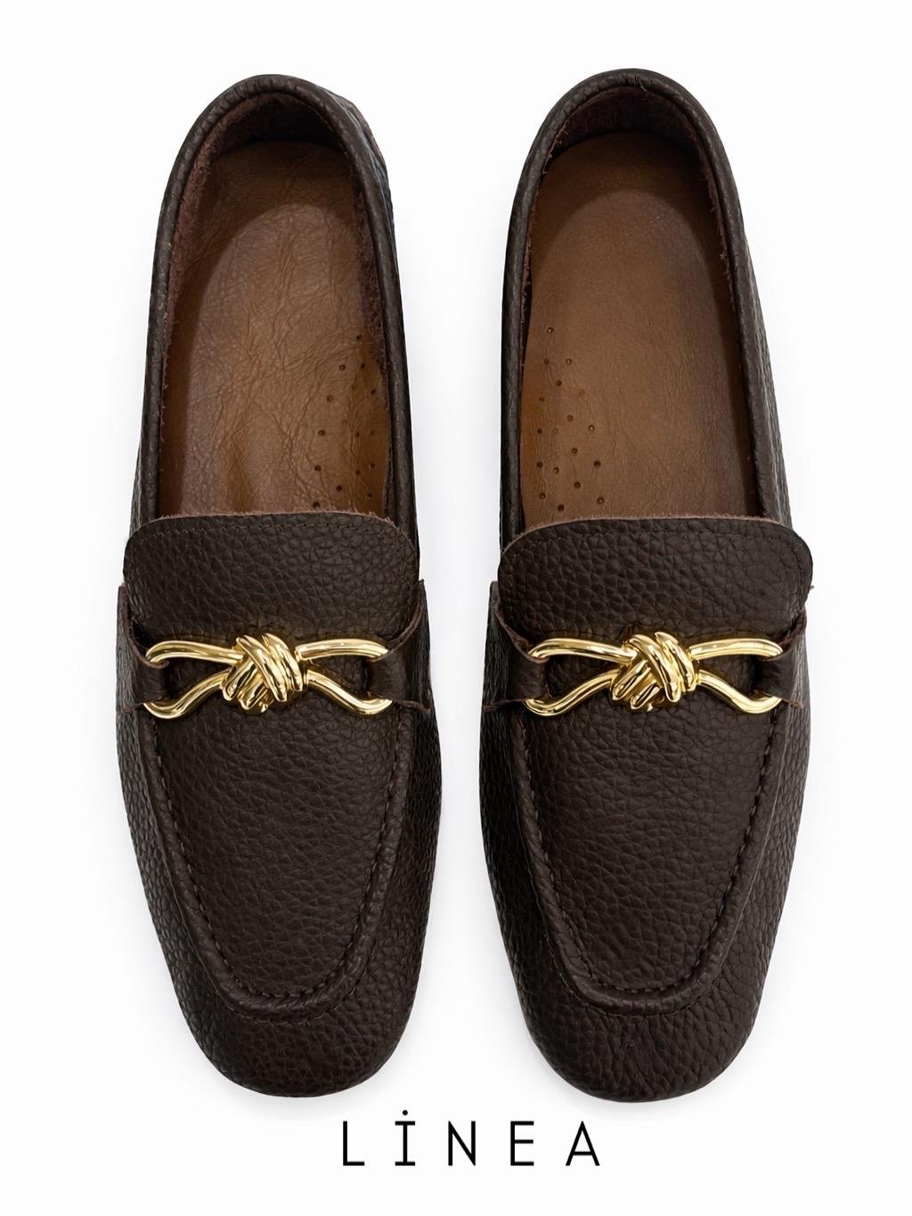 ZUUMMAKOSEN & OXFORDLinea %100 Hakiki Deri Kadın Loafer - Kahve Deri