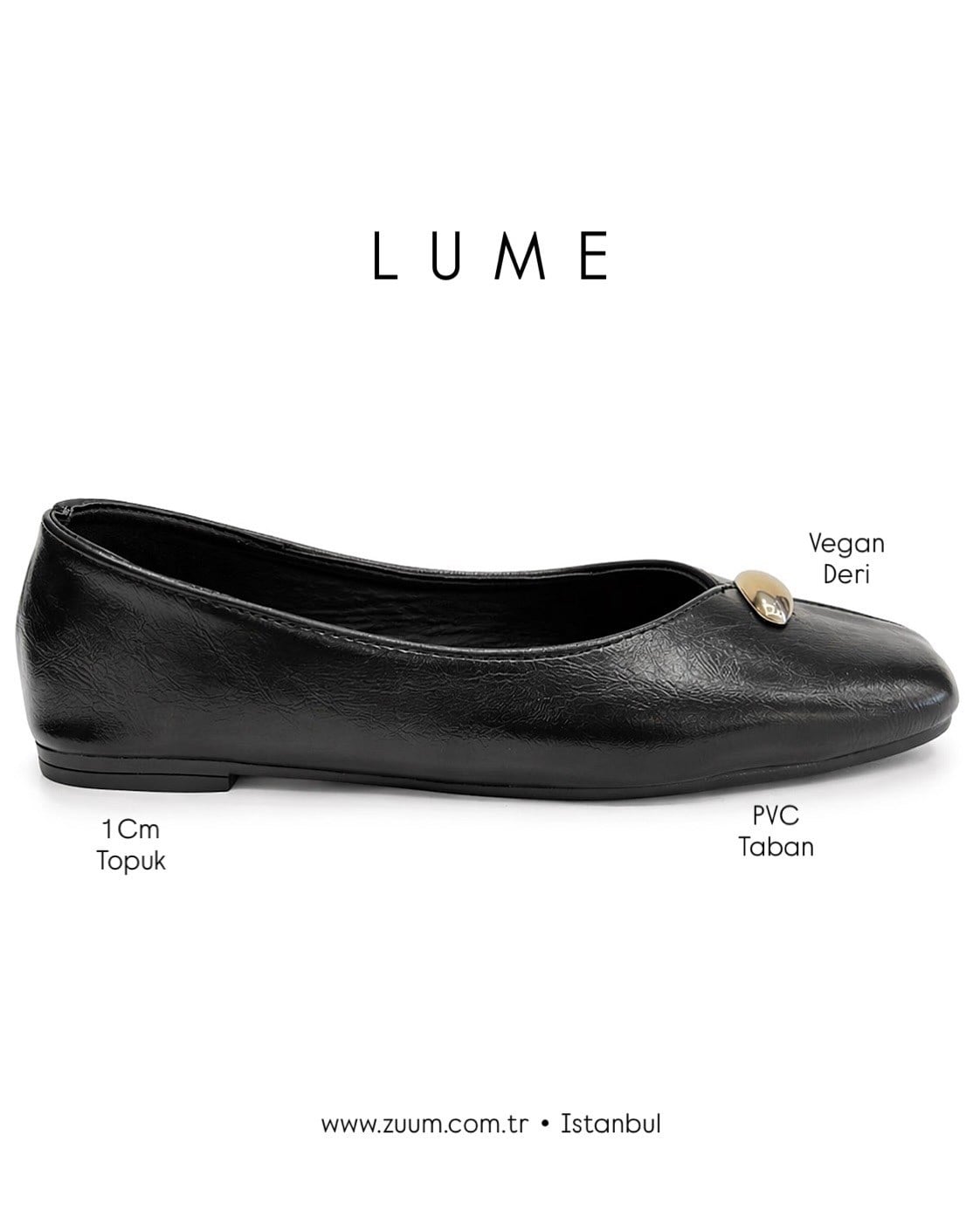 ZUUMBABET & LOAFERLume Kadın Babet - Siyah Rustik
