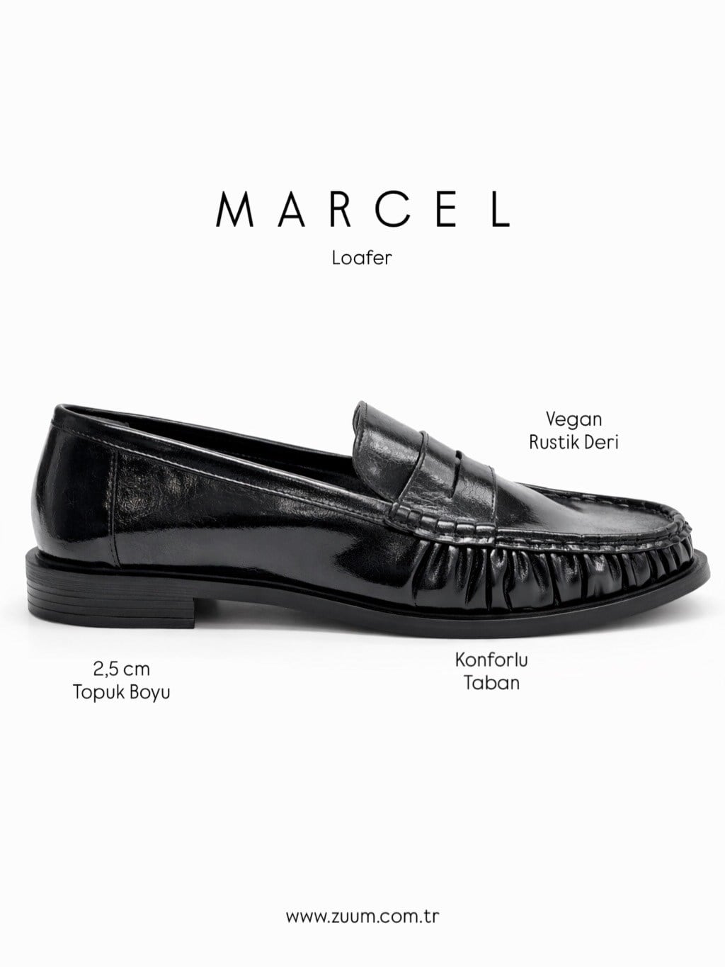 ZUUMBABET & LOAFERMarcel Günlük Kadın Loafer - Siyah Rustik