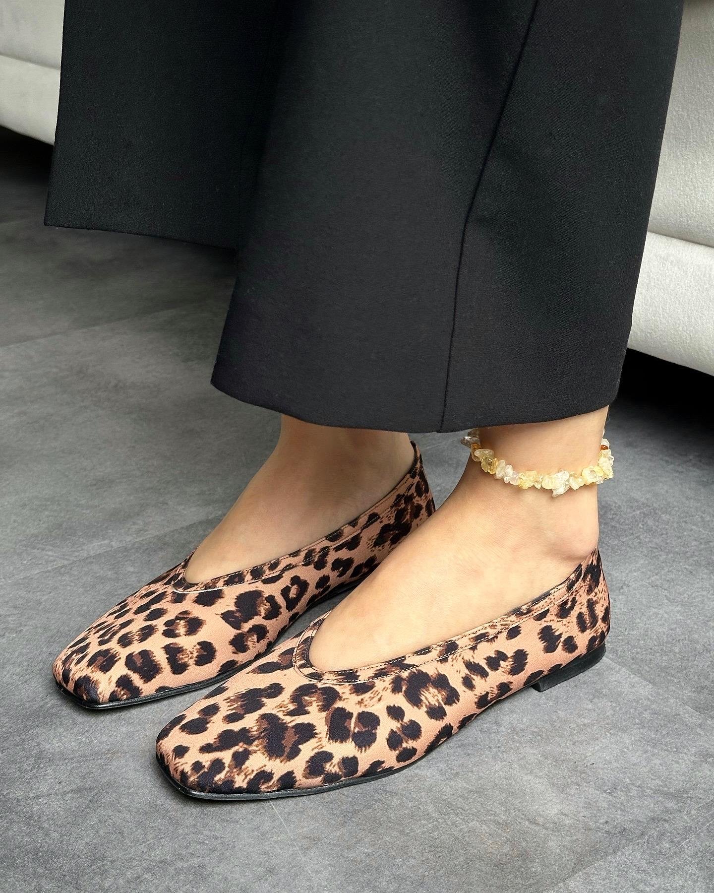 ZUUMBABET & ESPADRİLMarez Küt Burunlu Kadın Babet - Leopar