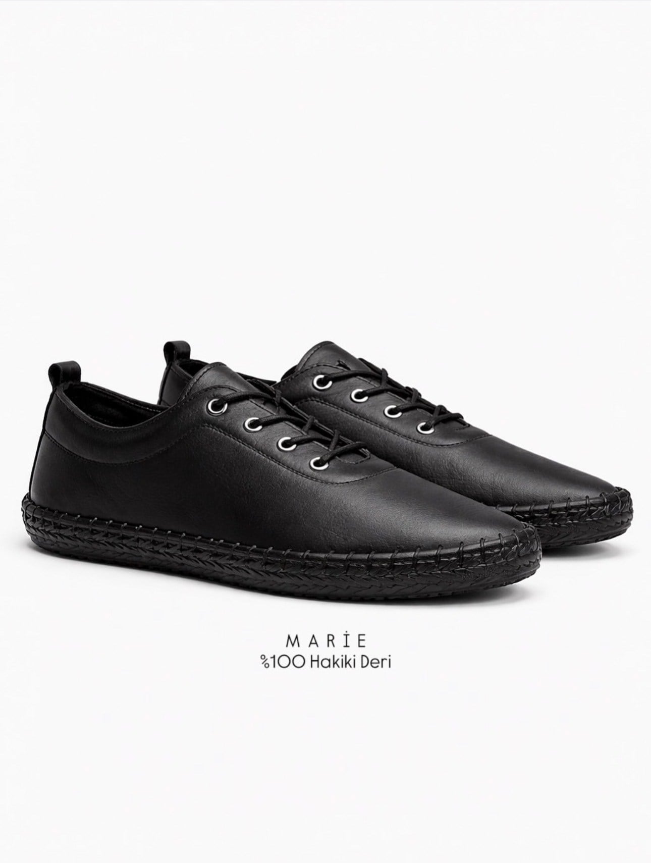 ZUUMSNEAKERMarie % 100 Hakiki Deri Günlük Kadın Ayakkabı - Siyah Deri