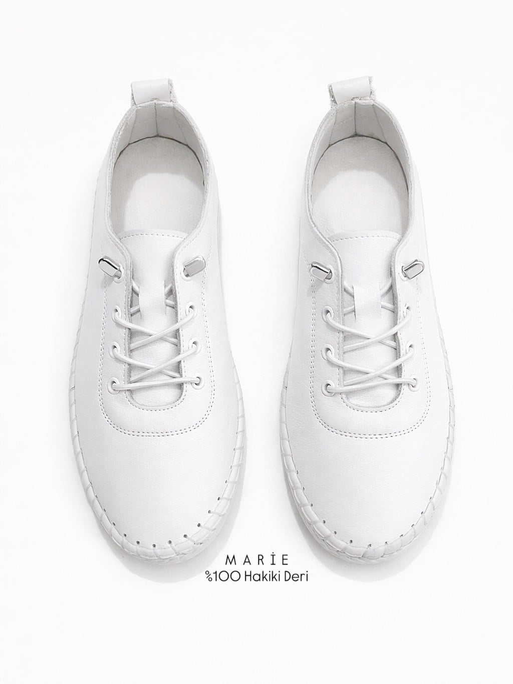 ZUUMSNEAKERMarie % 100 Hakiki Deri Günlük Kadın Ayakkabı - Beyaz Deri