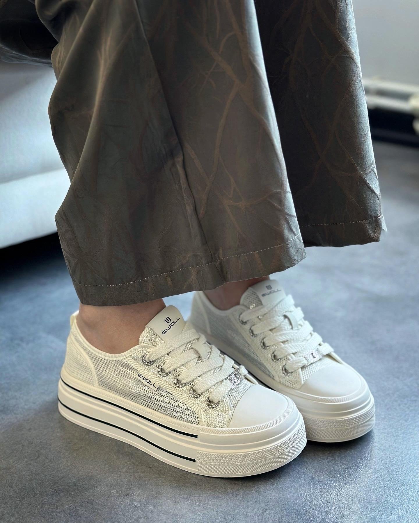 ZUUMSNEAKERMumol Kalın Tabanlı Kadın Günlük Ayakkabı - Beyaz