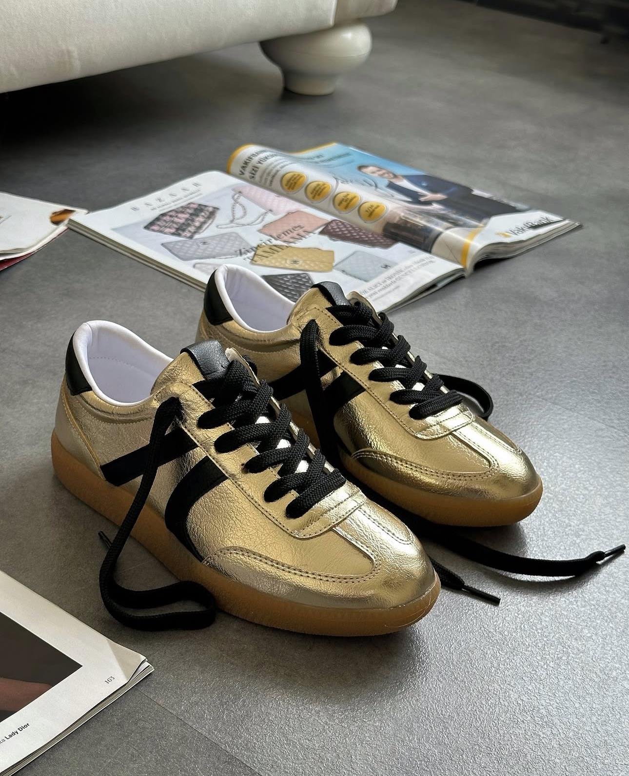 ZUUMSNEAKEROdin Kadın Sneaker - Altın & Siyah