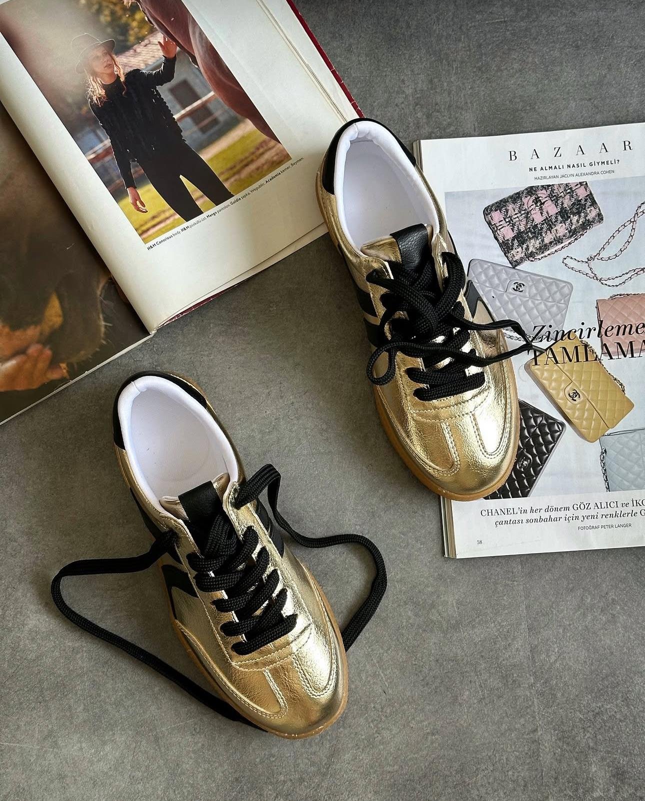 ZUUMSNEAKEROdin Kadın Sneaker - Altın & Siyah