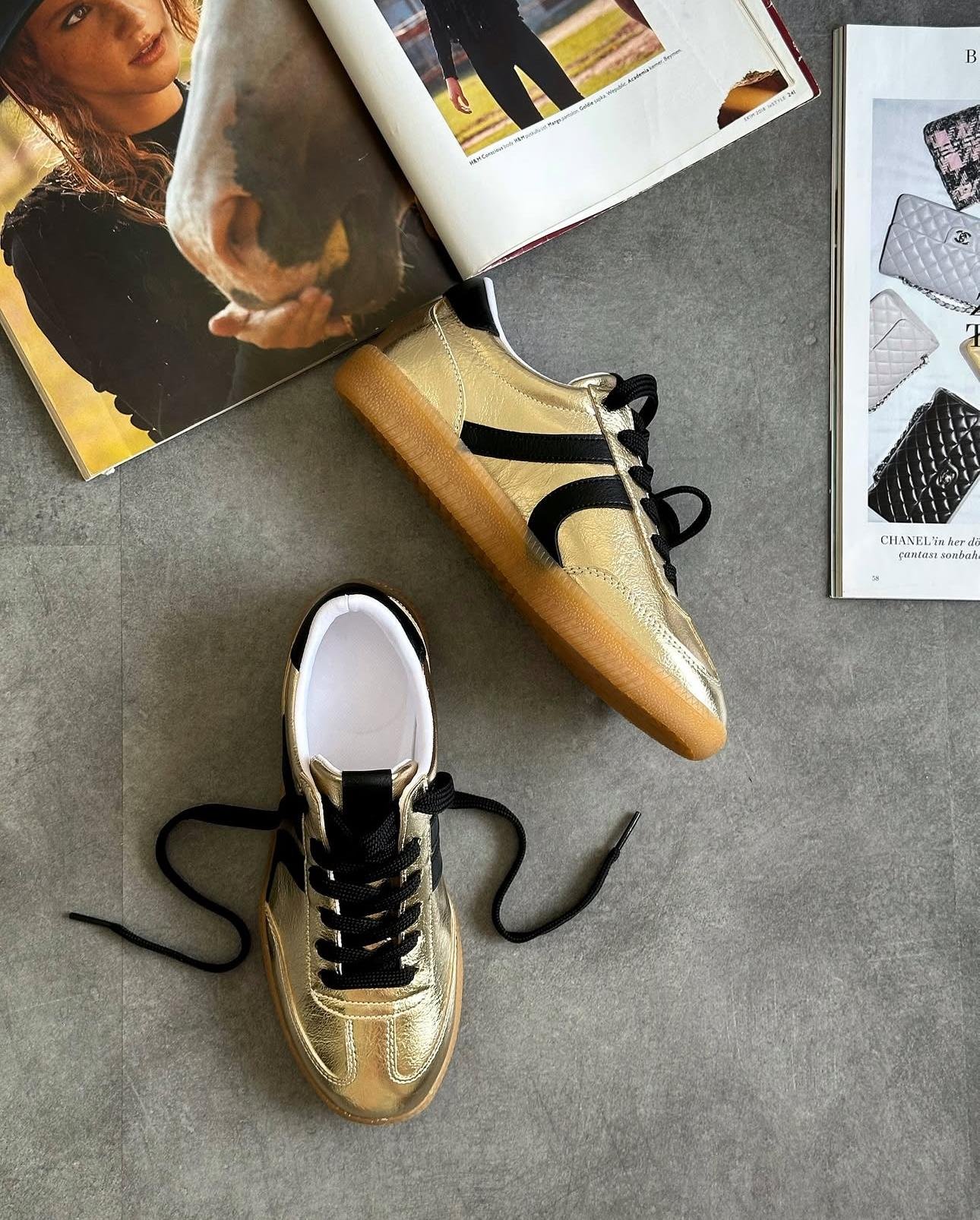 ZUUMSNEAKEROdin Kadın Sneaker - Altın & Siyah