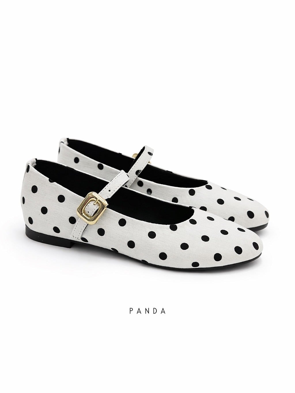 ZUUMBABET & LOAFERPanda Puantiyeli Mary Jane Style - Beyaz