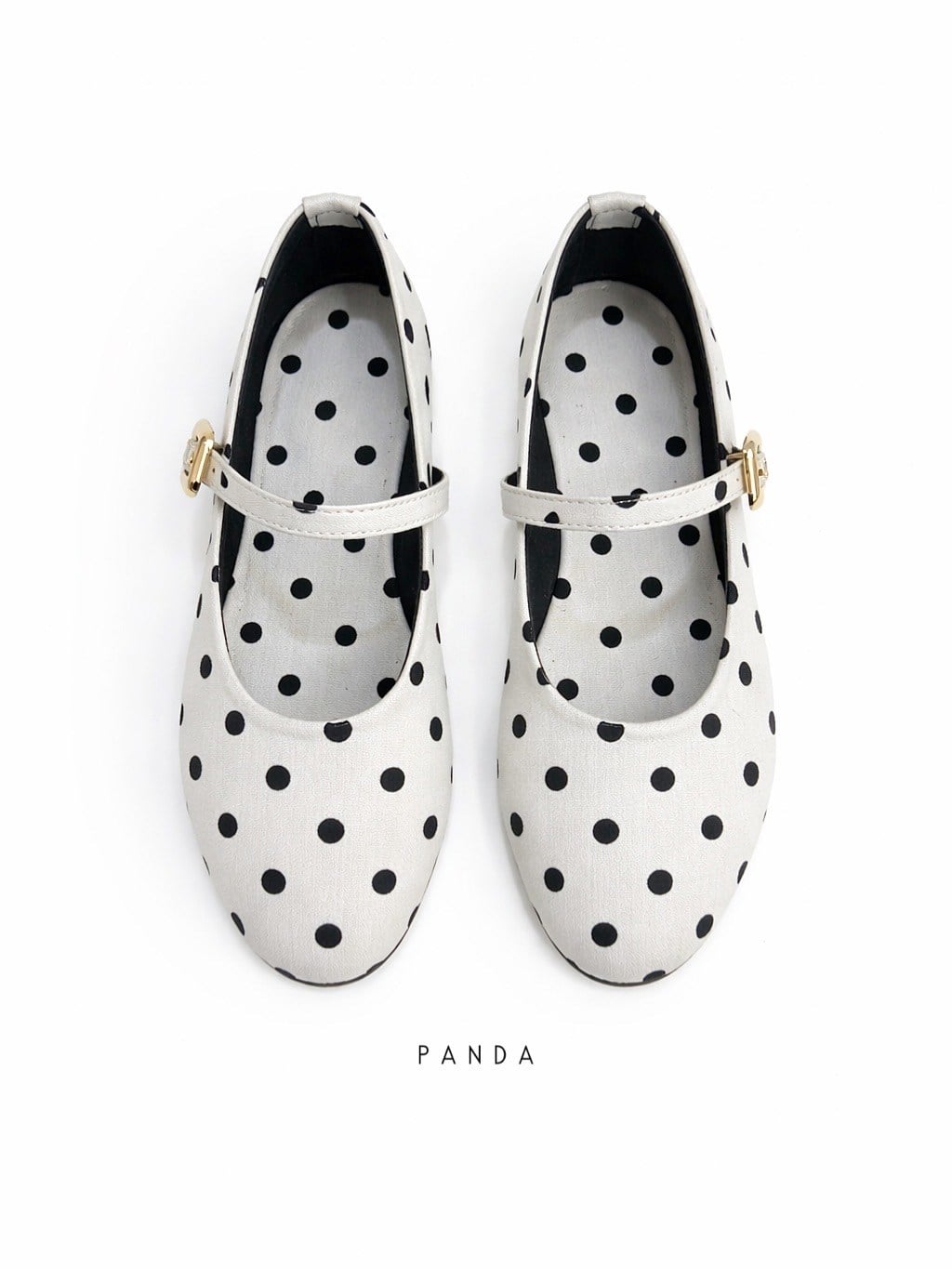 ZUUMBABET & LOAFERPanda Puantiyeli Mary Jane Style - Beyaz