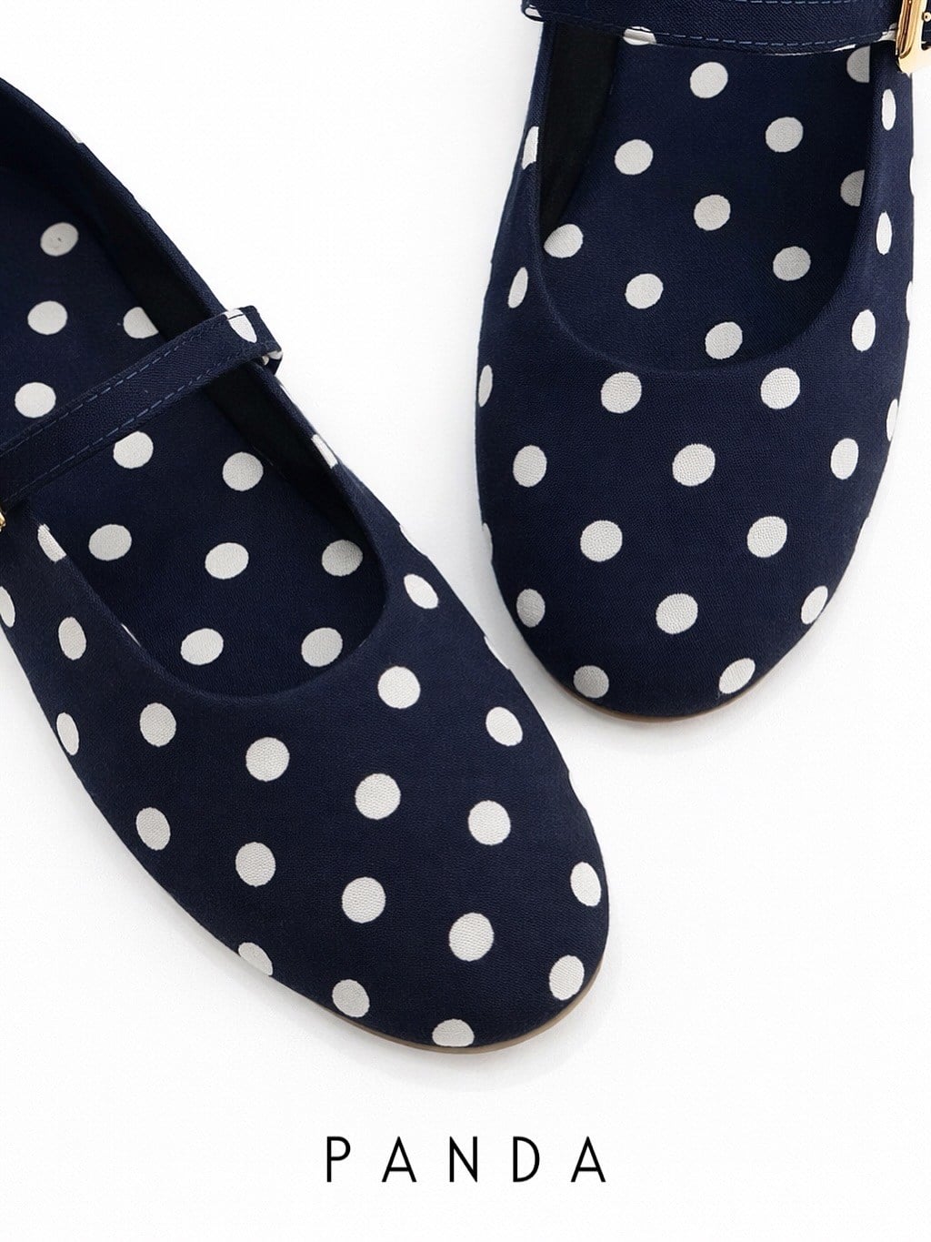 ZUUMBABET & LOAFERPanda Puantiyeli Mary Jane Style - Lacivert