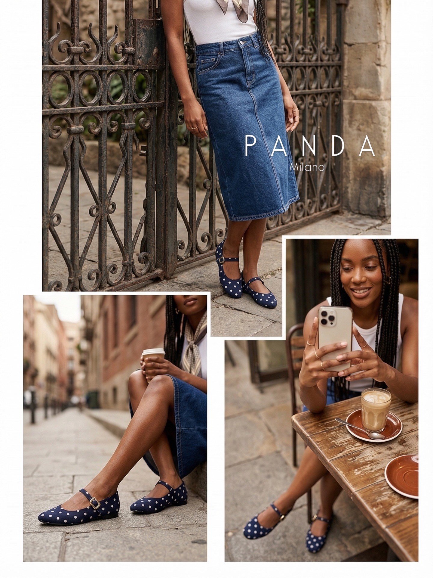 ZUUMBABET & LOAFERPanda Puantiyeli Mary Jane Style - Lacivert