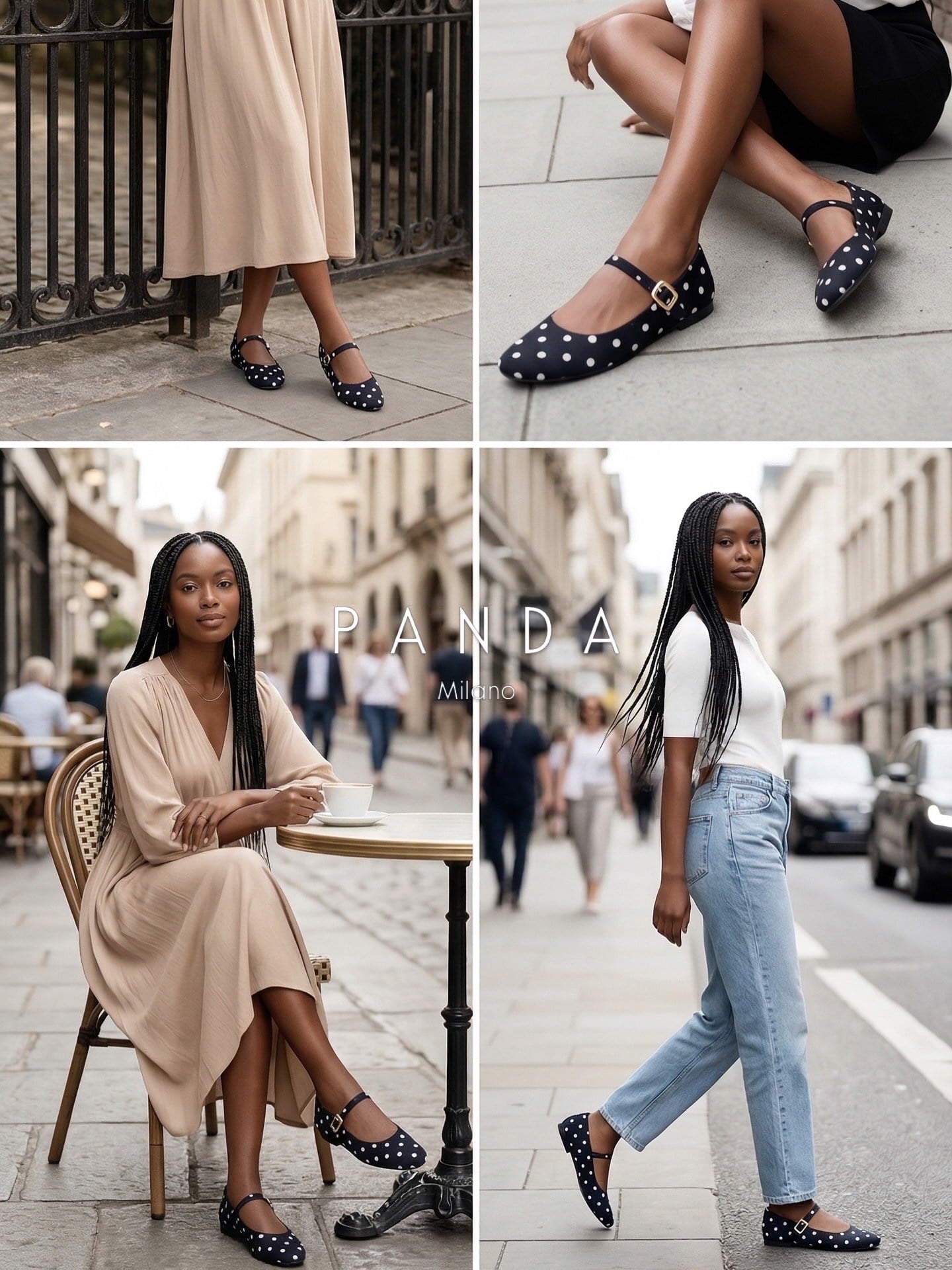 ZUUMBABET & LOAFERPanda Puantiyeli Mary Jane Style - Siyah