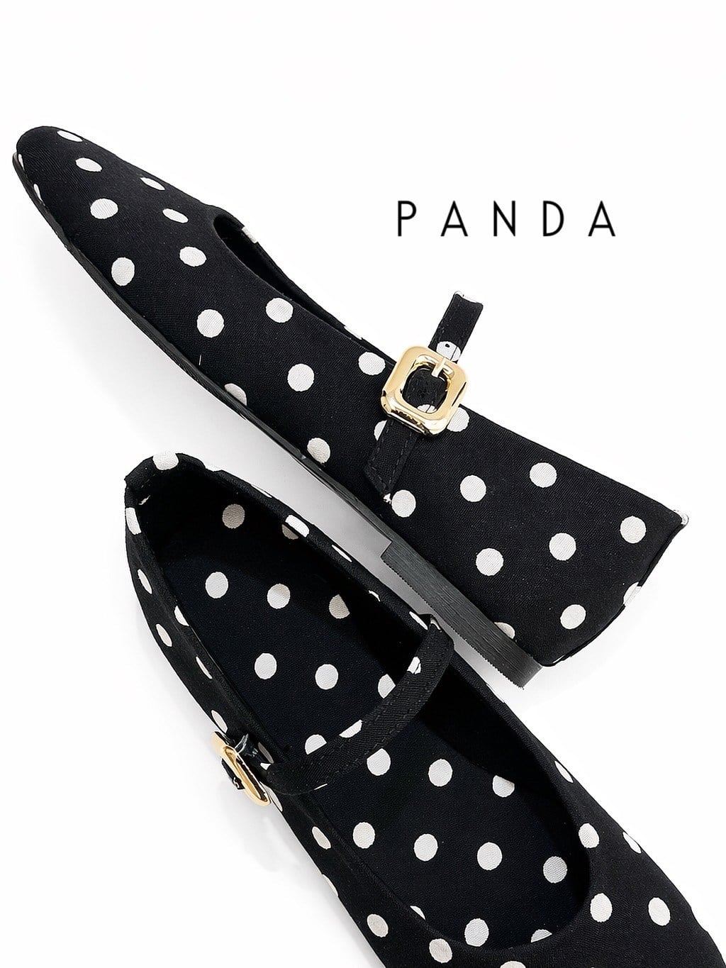 ZUUMBABET & LOAFERPanda Puantiyeli Mary Jane Style - Siyah