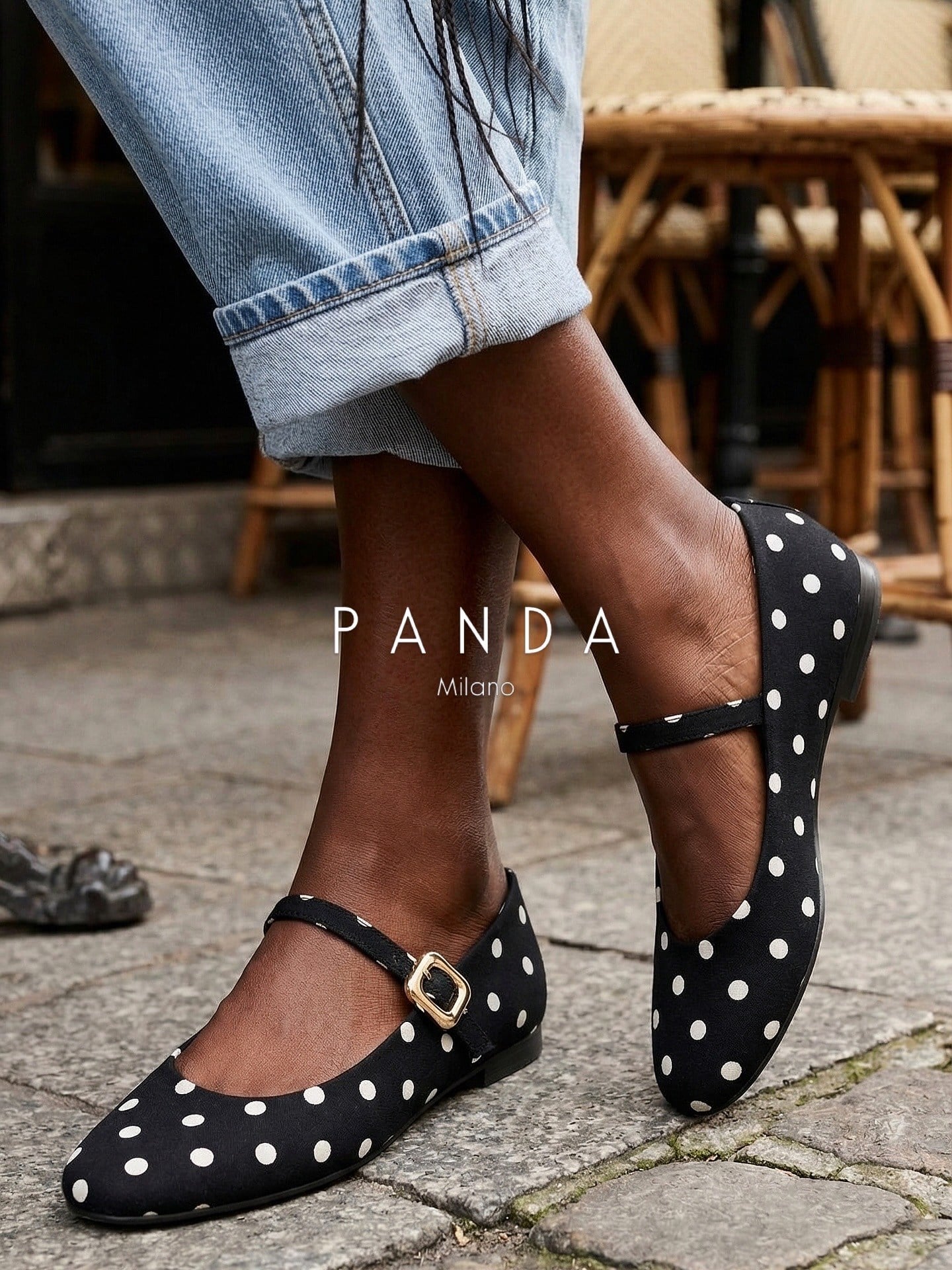 ZUUMBABET & LOAFERPanda Puantiyeli Mary Jane Style - Siyah