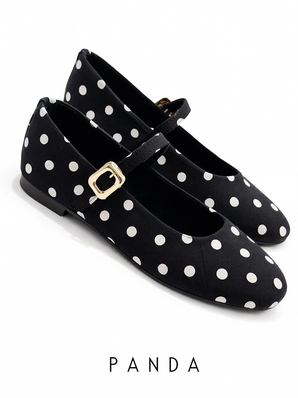ZUUMBABET & LOAFERPanda Puantiyeli Mary Jane Style - Siyah