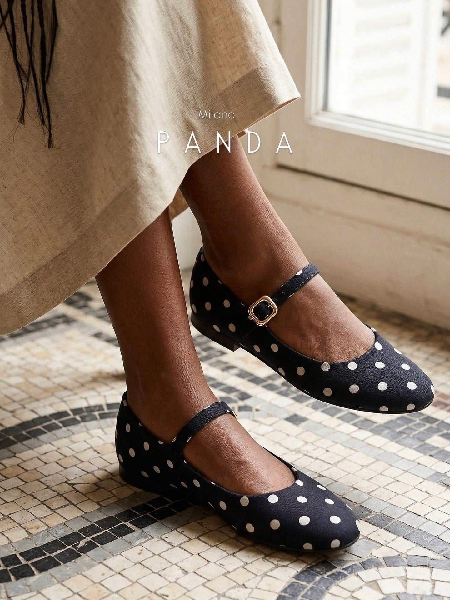 ZUUMBABET & LOAFERPanda Puantiyeli Mary Jane Style - Siyah