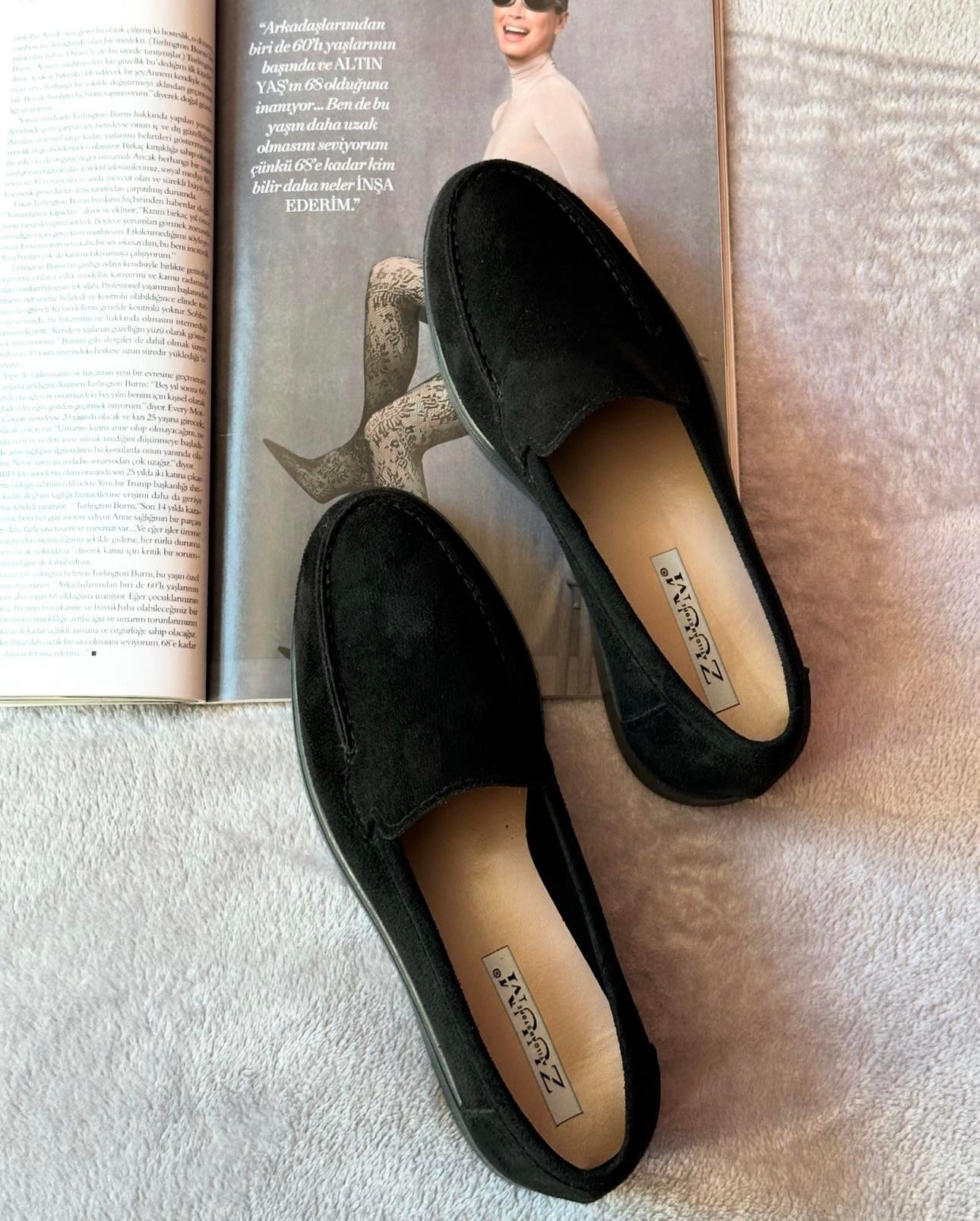 ZUUMMakosen & OxfordPiana Günlük Kadın Loafer - Siyah Süet