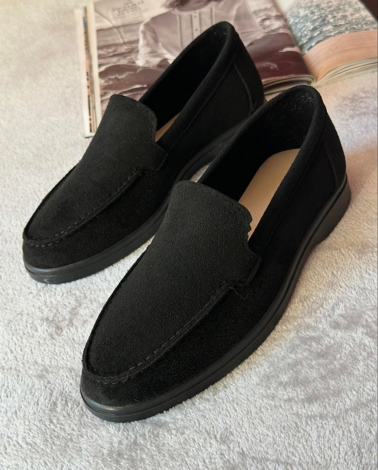 ZUUMMakosen & OxfordPiana Günlük Kadın Loafer - Siyah Süet