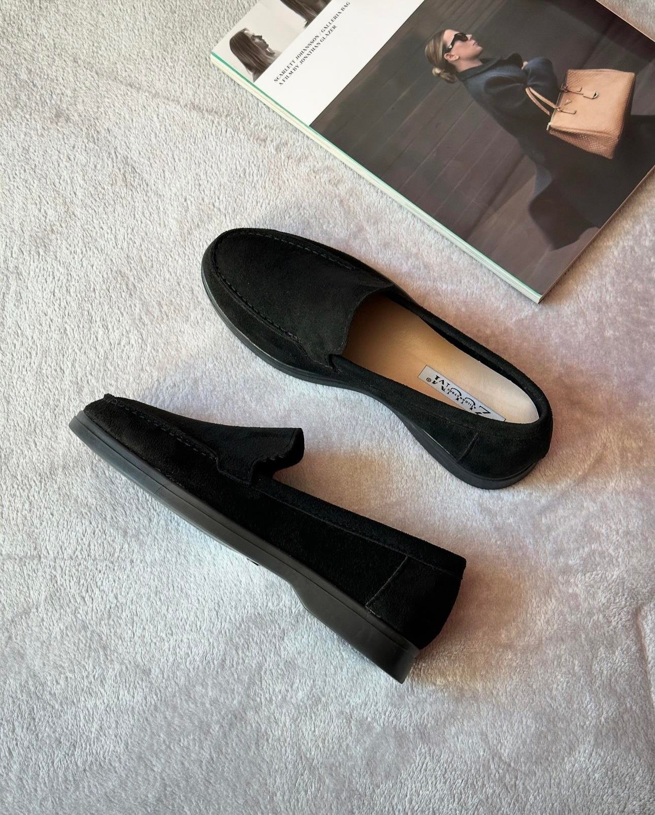 ZUUMMakosen & OxfordPiana Günlük Kadın Loafer - Siyah Süet