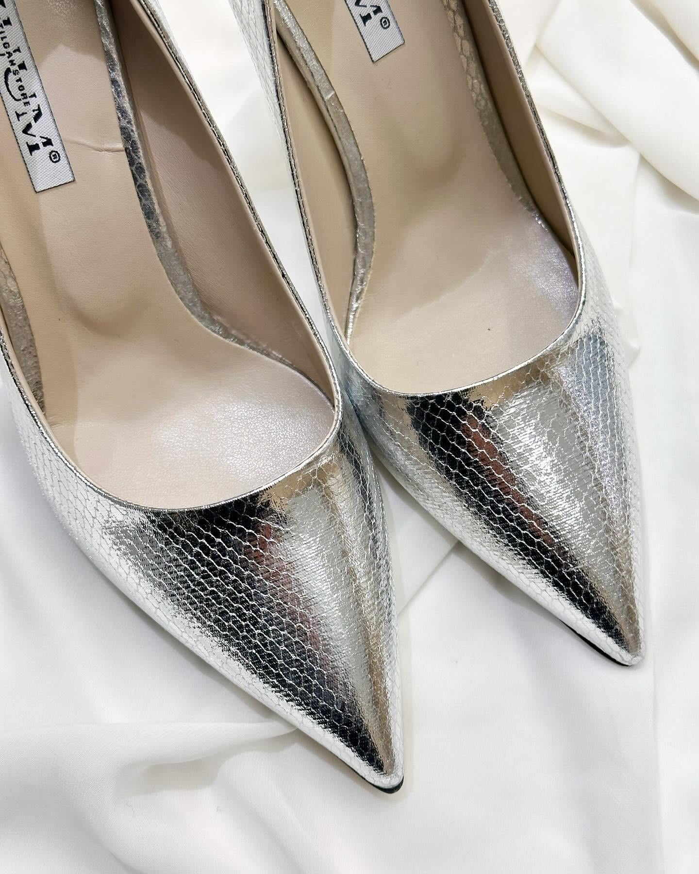 ZUUMKalın & İnce TopukluSabel 11 cm Topuklu Stiletto - Gümüş Yılan