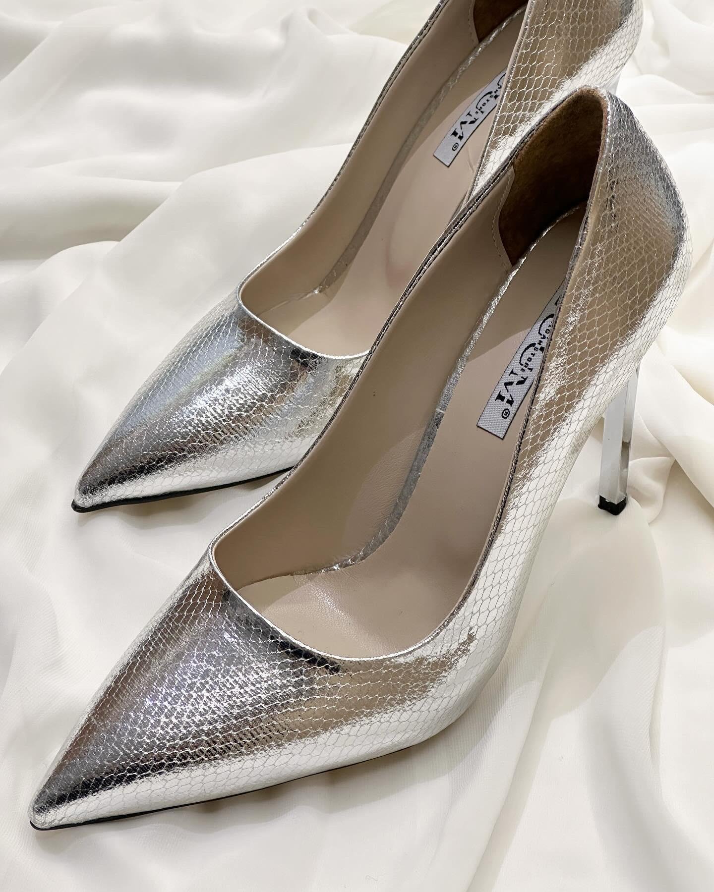 ZUUMKalın & İnce TopukluSabel 11 cm Topuklu Stiletto - Gümüş Yılan