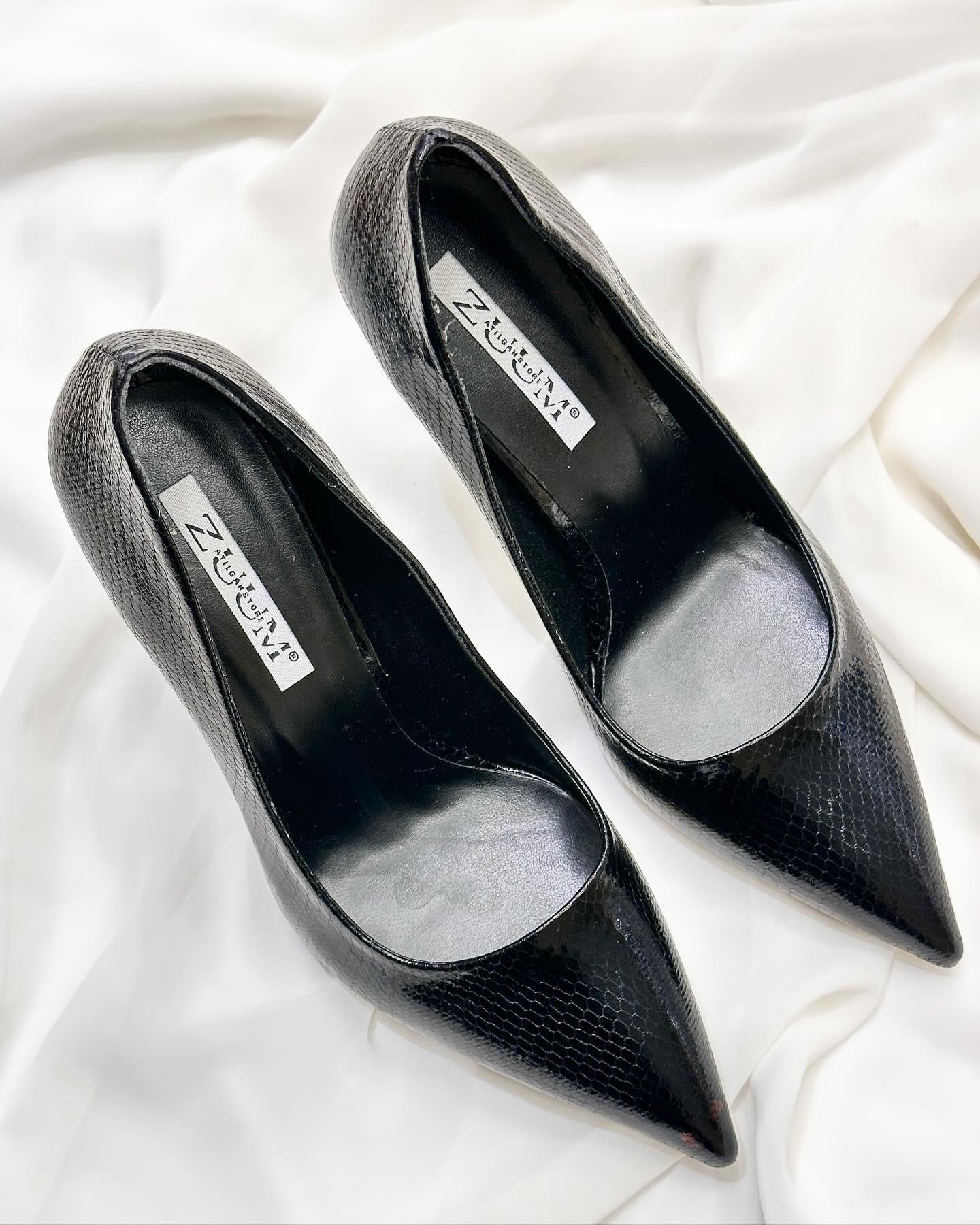 ZUUMKalın & İnce TopukluSabel 11 cm Topuklu Stiletto - Siyah Yılan