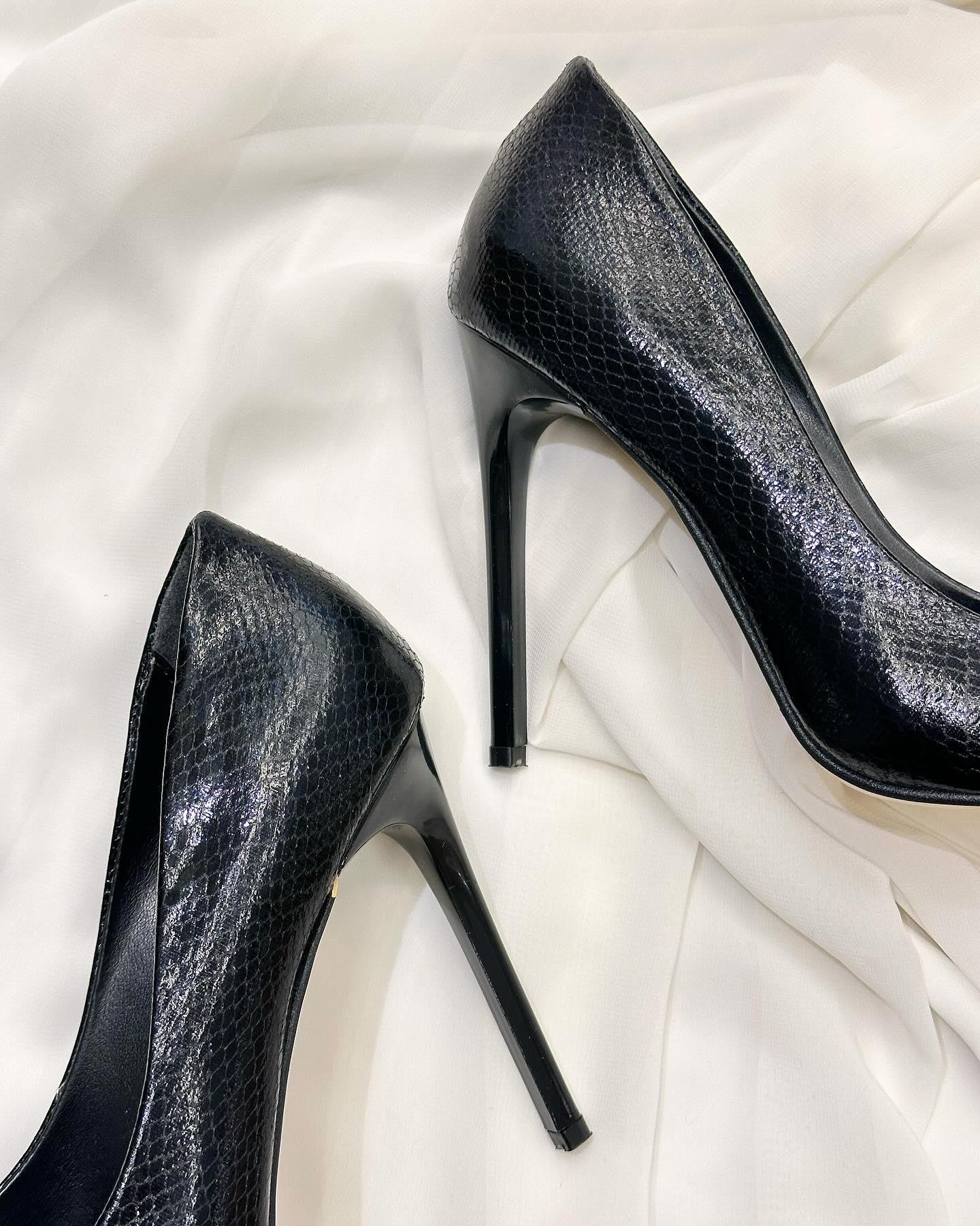 ZUUMKalın & İnce TopukluSabel 11 cm Topuklu Stiletto - Siyah Yılan