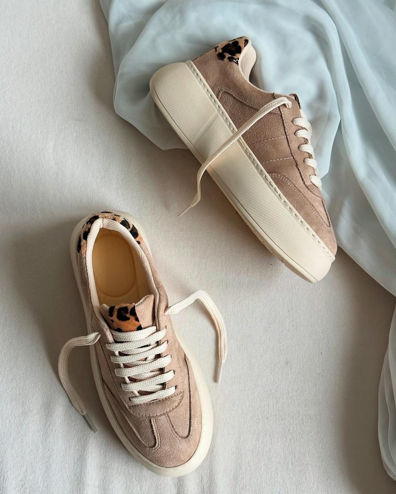 ZUUMSNEAKERSavoy Kalın Taban Ortopedik Kadın Sneaker - Bej & Leopar