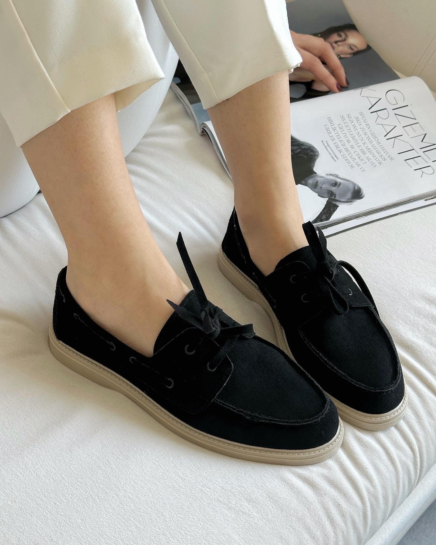 ZUUMMakosen & OxfordSebon Günlük Kadın Loafer - Siyah Süet