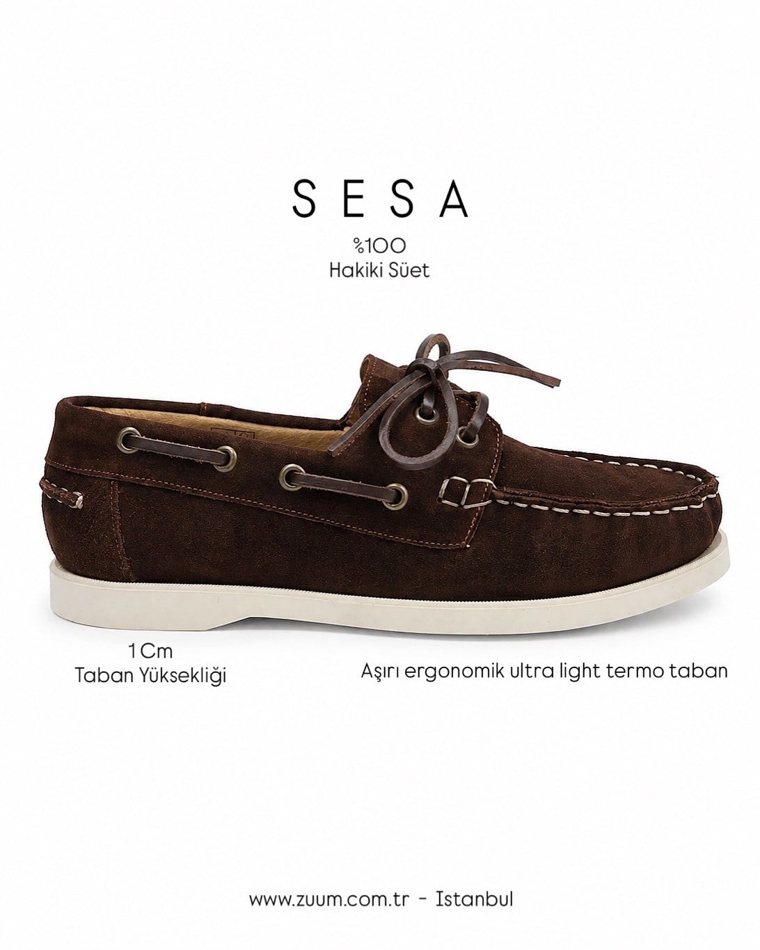 ZUUMBABET & LOAFERSesa % 100 Hakiki Deri/Süet Bağcıklı Kadın Loafer Ayakkabı - Kahve Süet