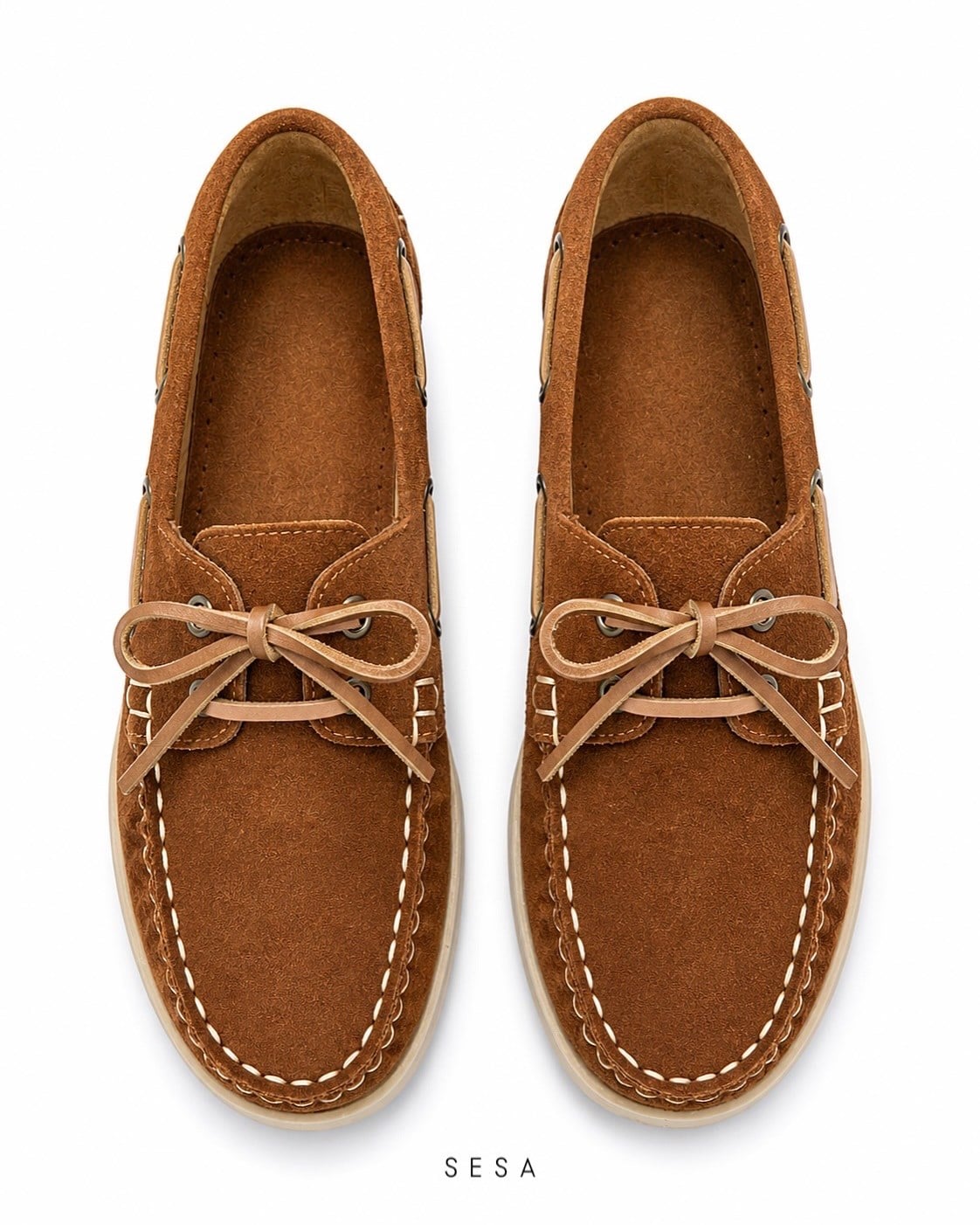ZUUMBABET & LOAFERSesa % 100 Hakiki Deri/Süet Bağcıklı Kadın Loafer Ayakkabı - Taba Süet
