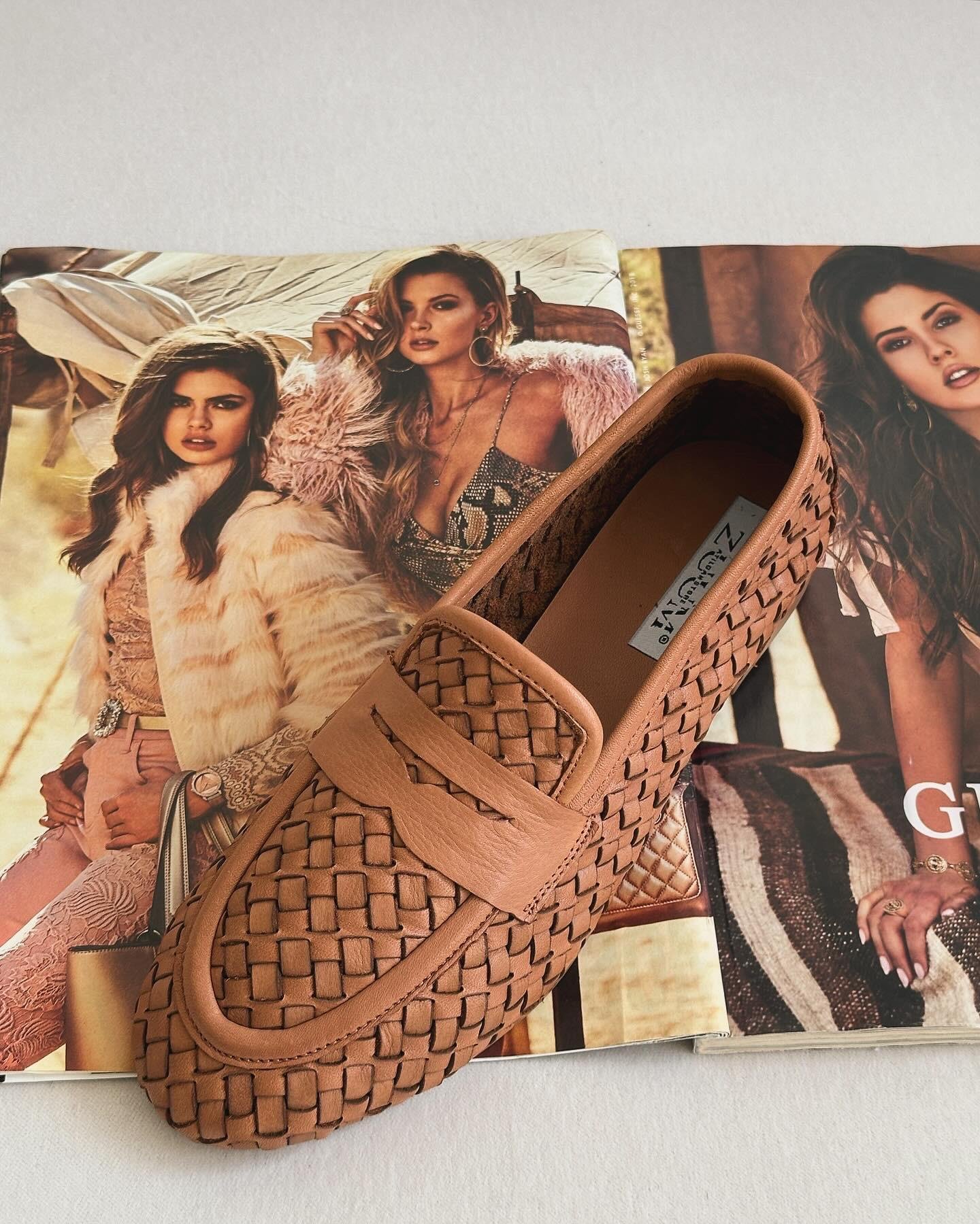 ZUUMMakosen & OxfordSista % 100 Hakiki Deri Örgü Kadın Loafer - Taba Deri