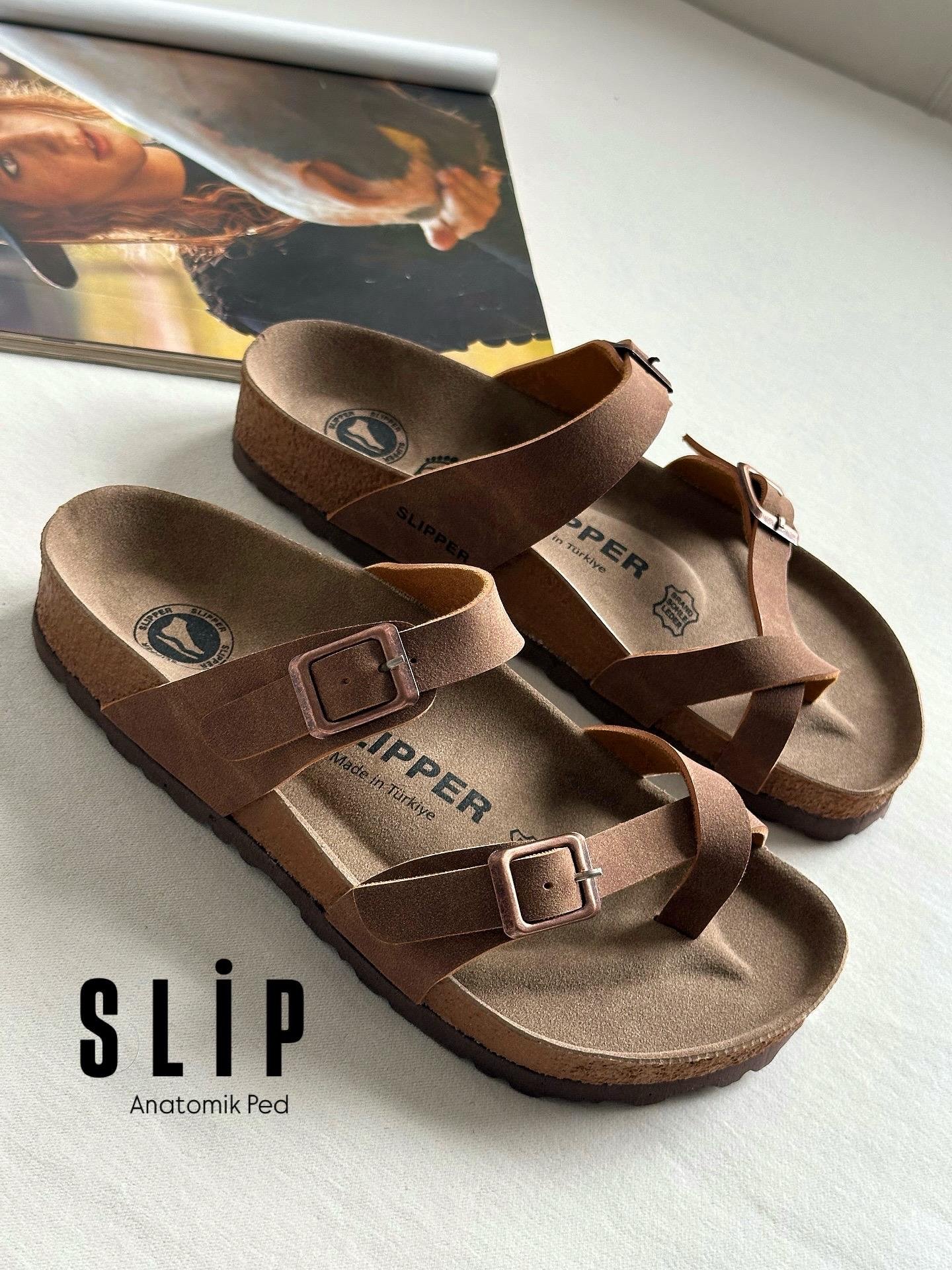 ZUUMSANDALET & TERLİKSlip Tek Parmak Kadın Terlik - Taba