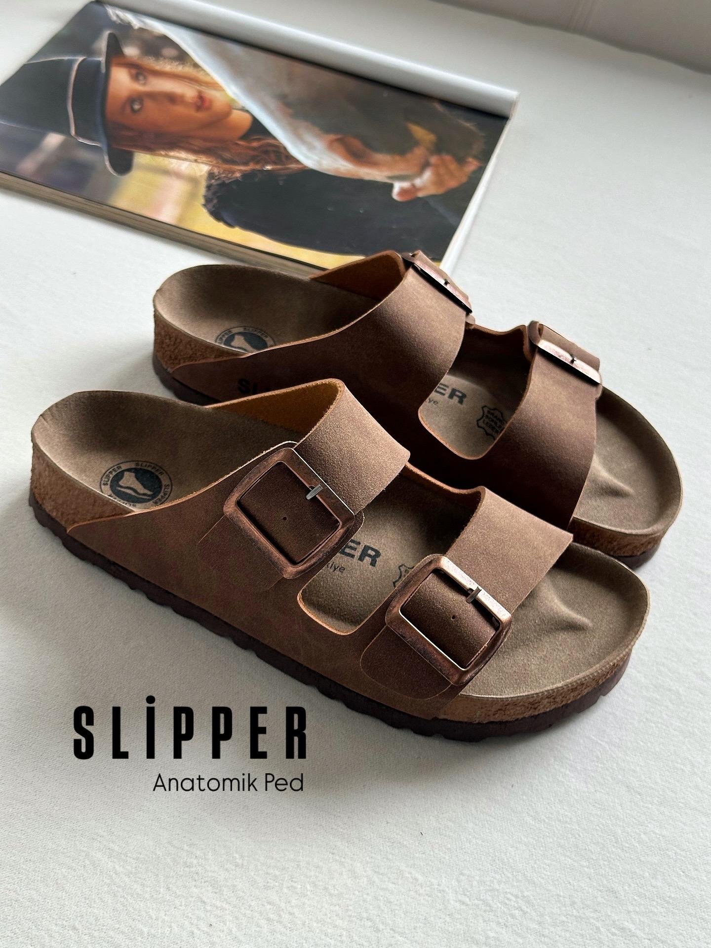 ZUUMSANDALET & TERLİKSlipper Tokalı Kadın Terlik - Taba