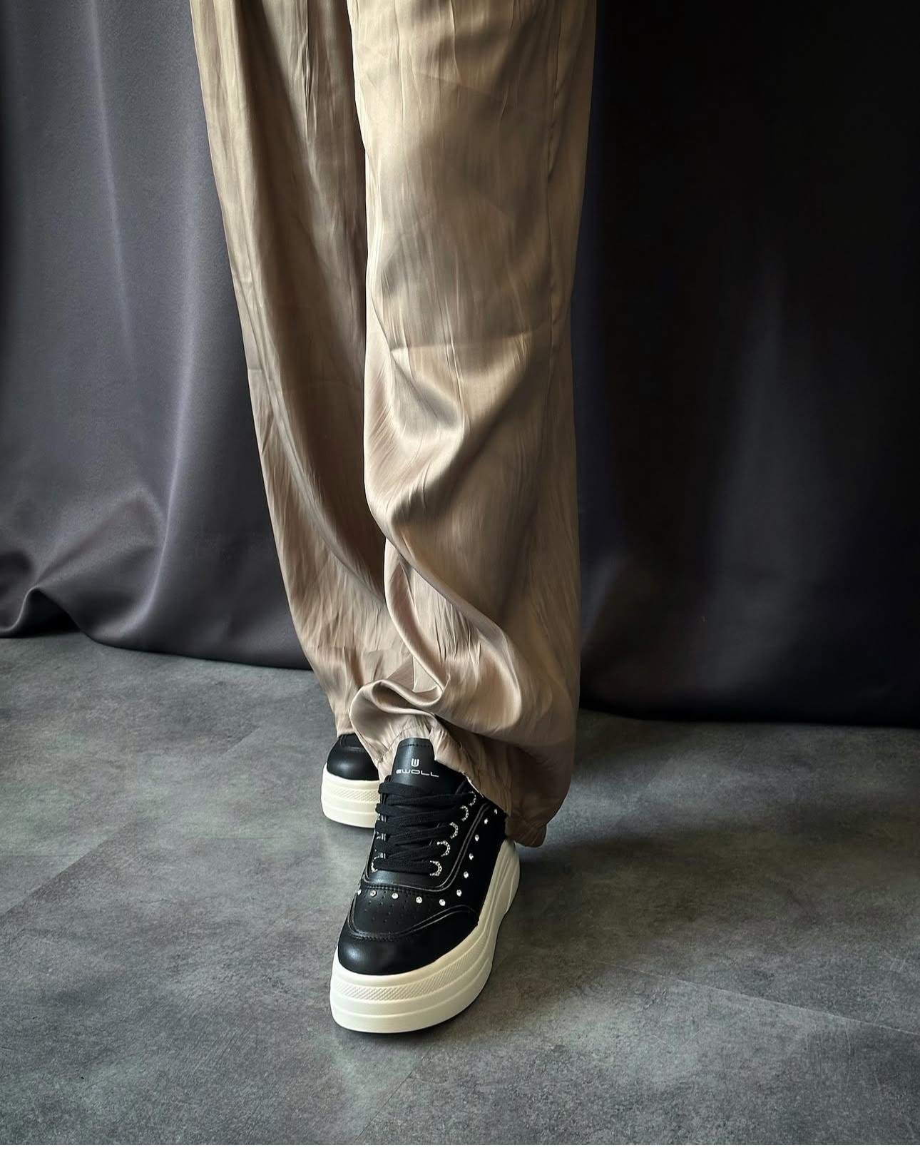 ZUUMSNEAKERSode İçten Gizli Topuklu Kalın Taban Kadın Sneaker - Siyah
