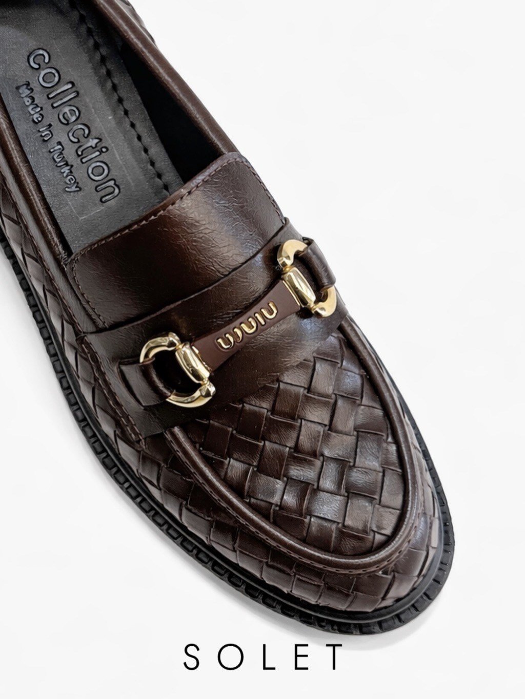ZUUMBABET & LOAFERSolet Makosen Kadın Ayakkabı - Kahve Örgü