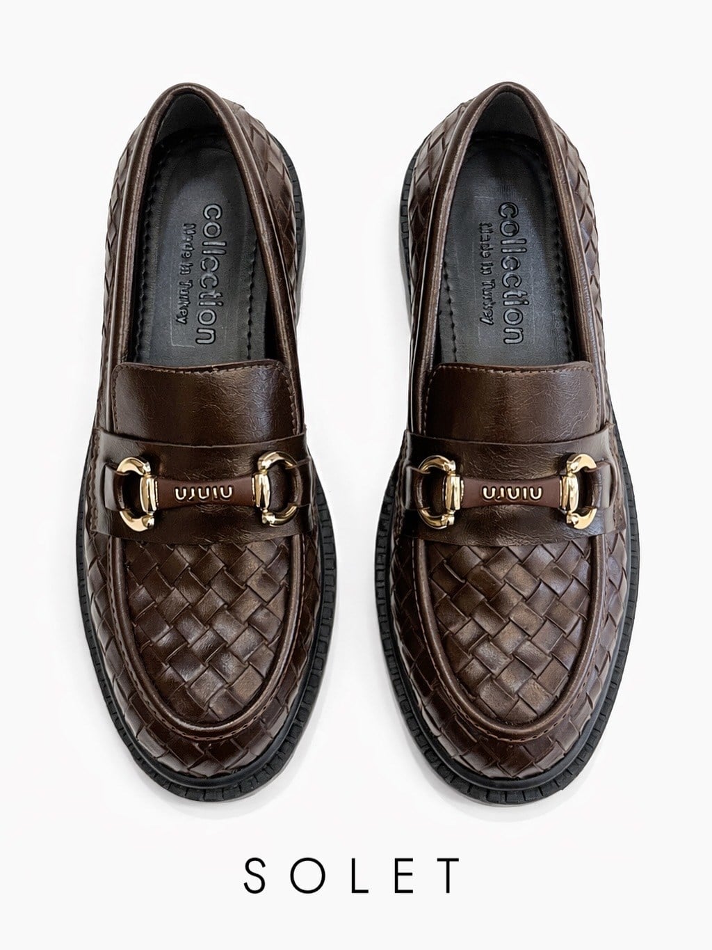 ZUUMBABET & LOAFERSolet Makosen Kadın Ayakkabı - Kahve Örgü