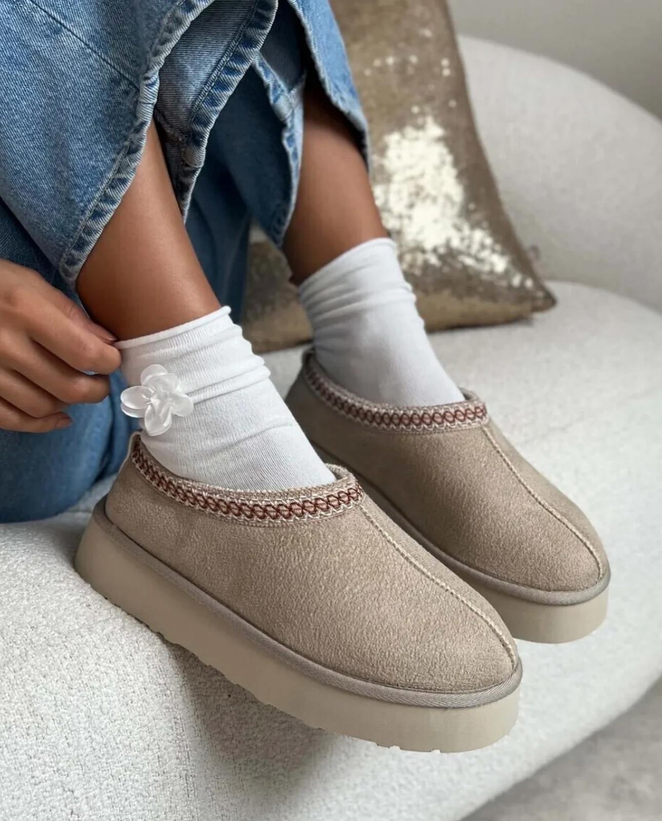 ZUUMBOT & ÇİZMEStay Terlik Form UGG Style Kadın Ayakkabı - Bej