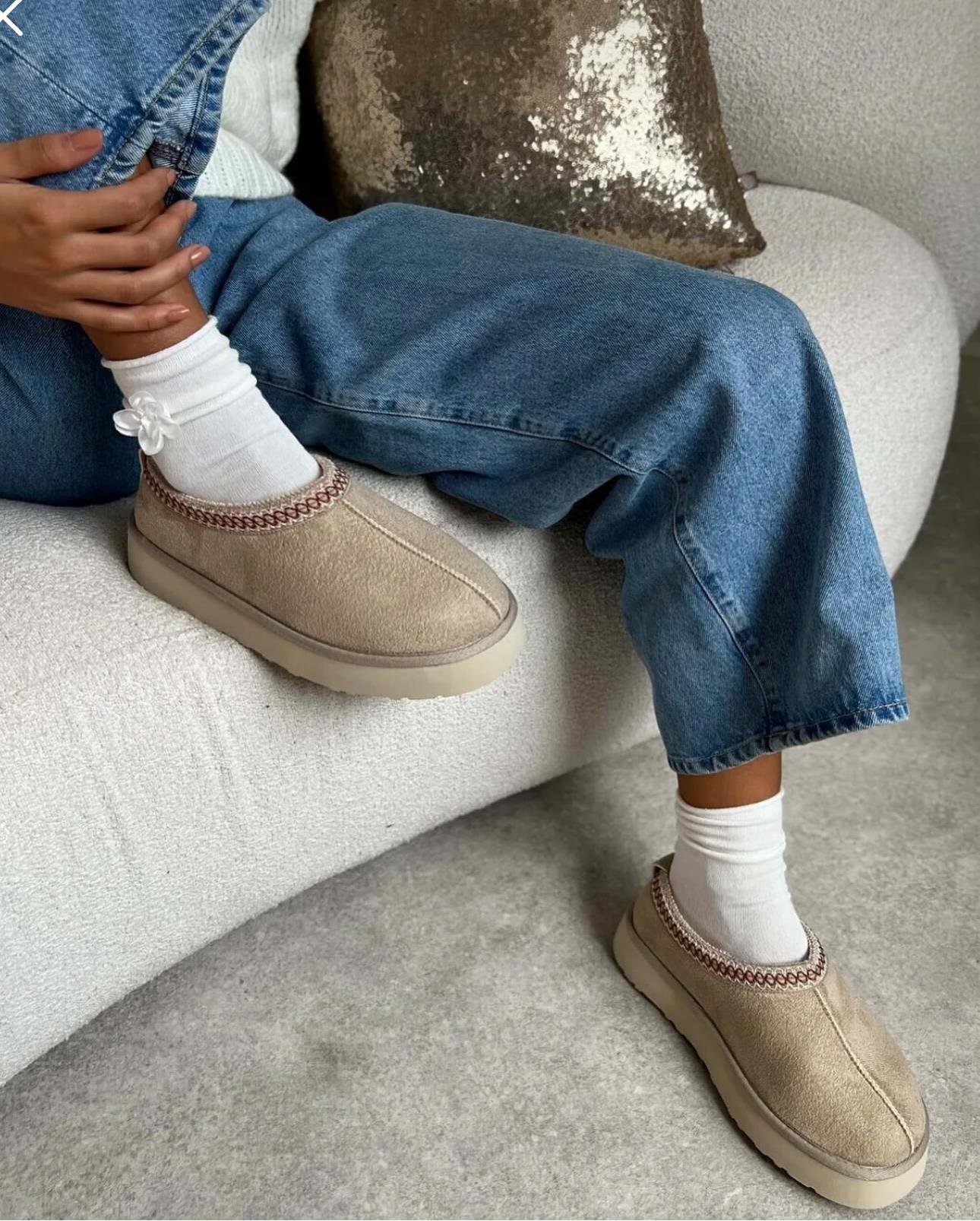 ZUUMBOT & ÇİZMEStay Terlik Form UGG Style Kadın Ayakkabı - Bej