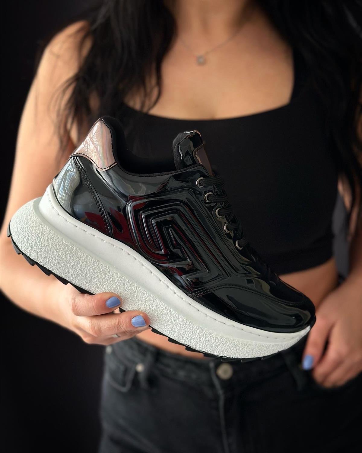 ZUUMSNEAKERTung Kadın Spor Ayakkabı - Siyah Rugan