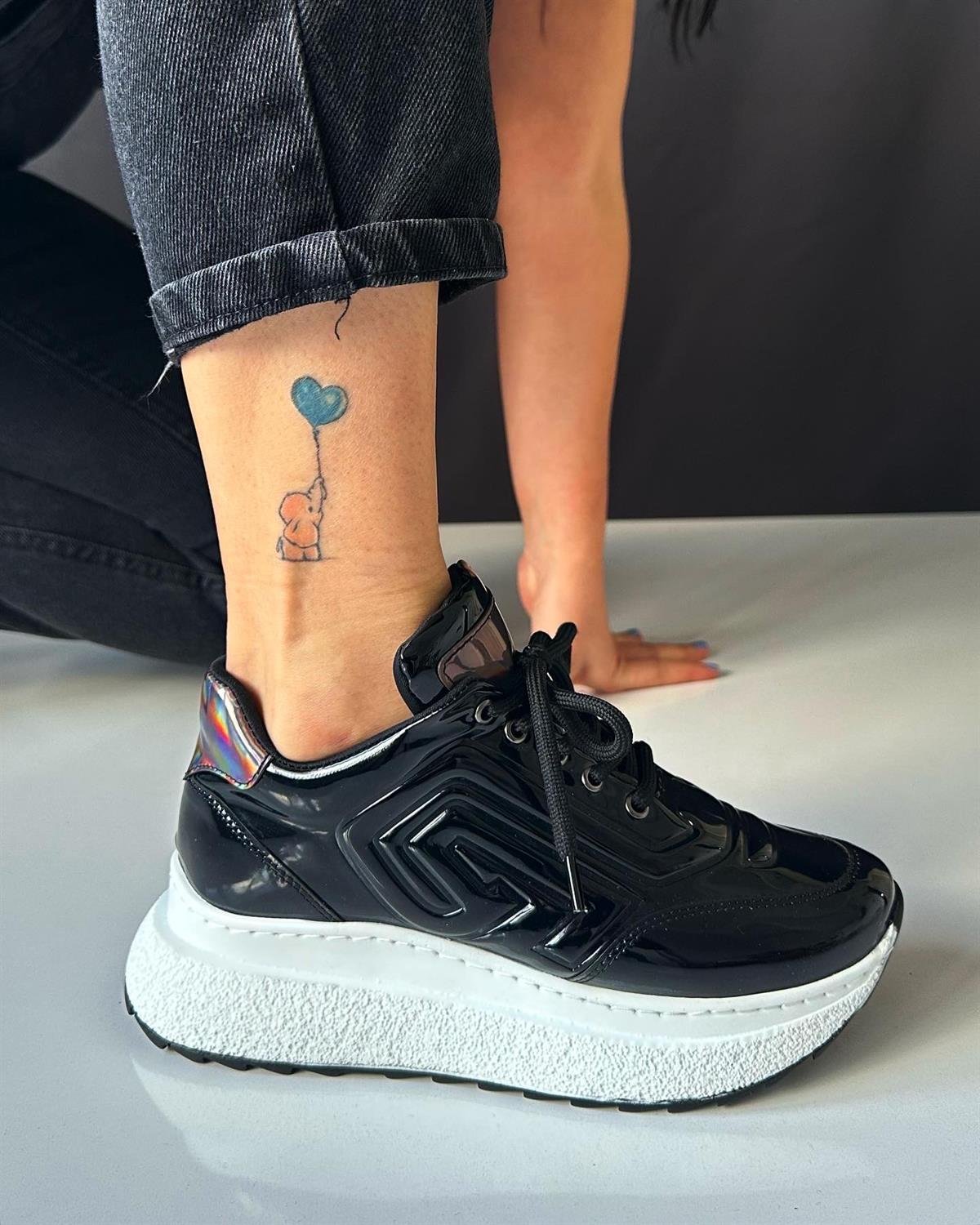 ZUUMSNEAKERTung Kadın Spor Ayakkabı - Siyah Rugan