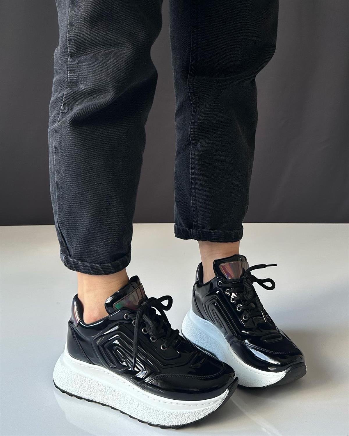 ZUUMSNEAKERTung Kadın Spor Ayakkabı - Siyah Rugan