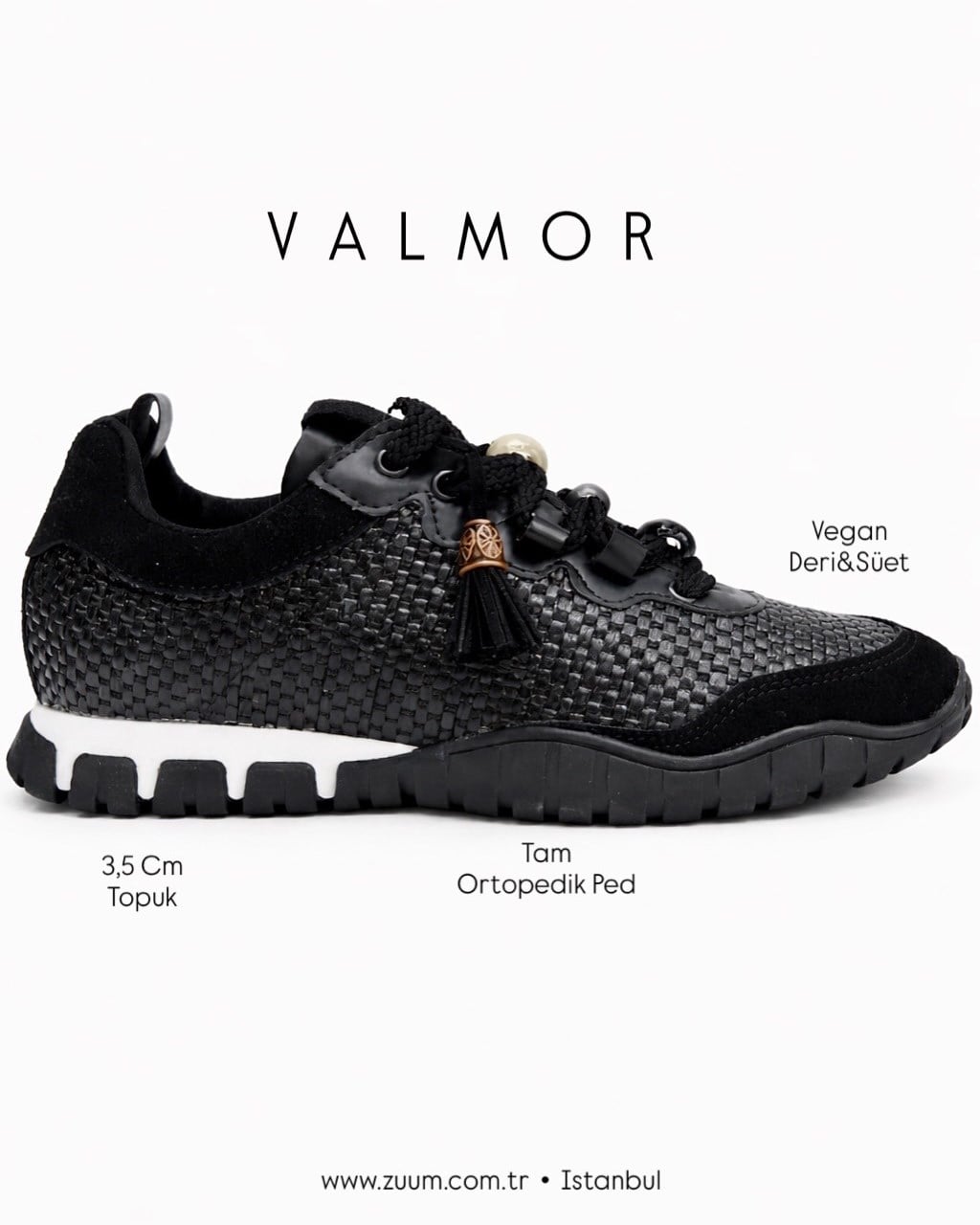 ZUUMSNEAKERValmor Kadın Sneaker - Siyah Hasır