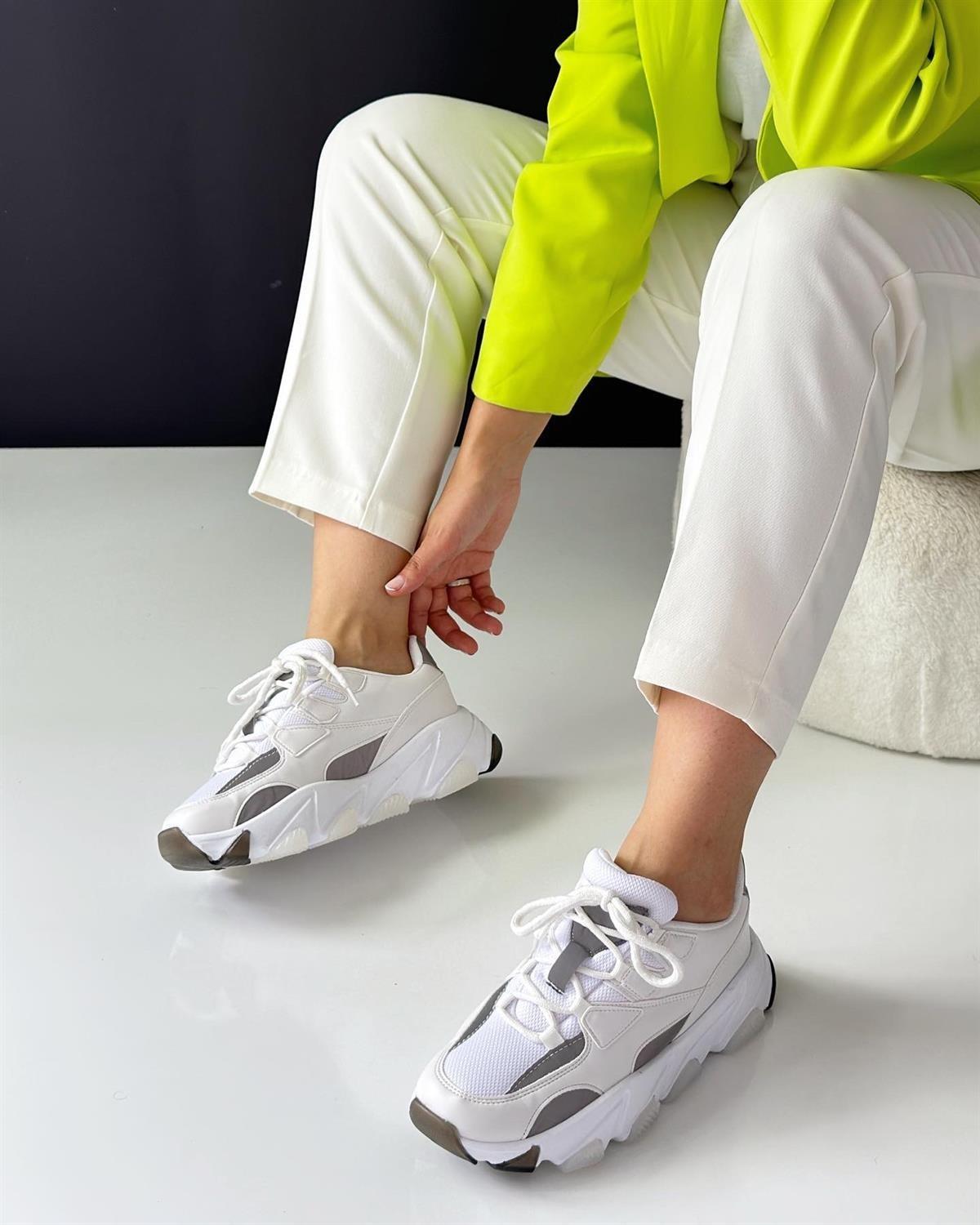 ZUUMSNEAKERVelvet Kadın Sneakers - Beyaz & Reflektör
