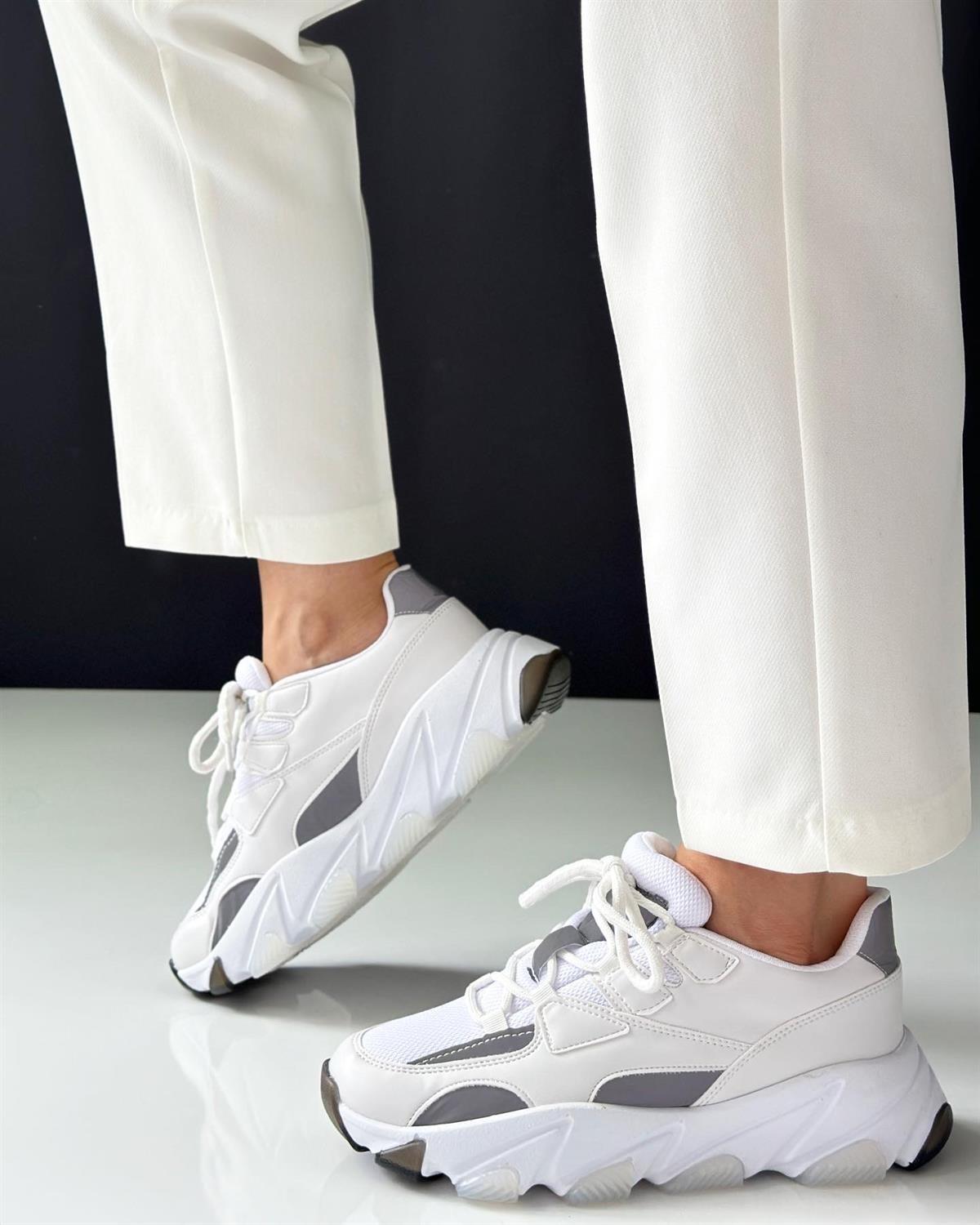 ZUUMSNEAKERVelvet Kadın Sneakers - Beyaz & Reflektör