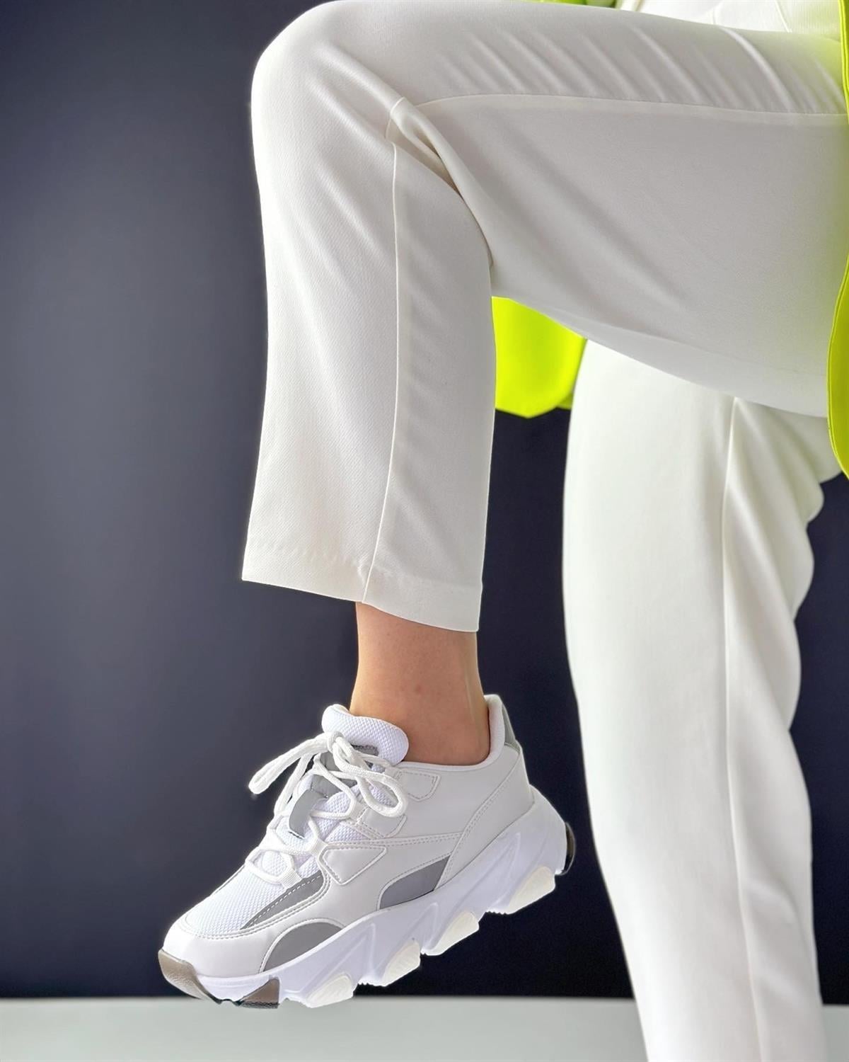 ZUUMSNEAKERVelvet Kadın Sneakers - Beyaz & Reflektör