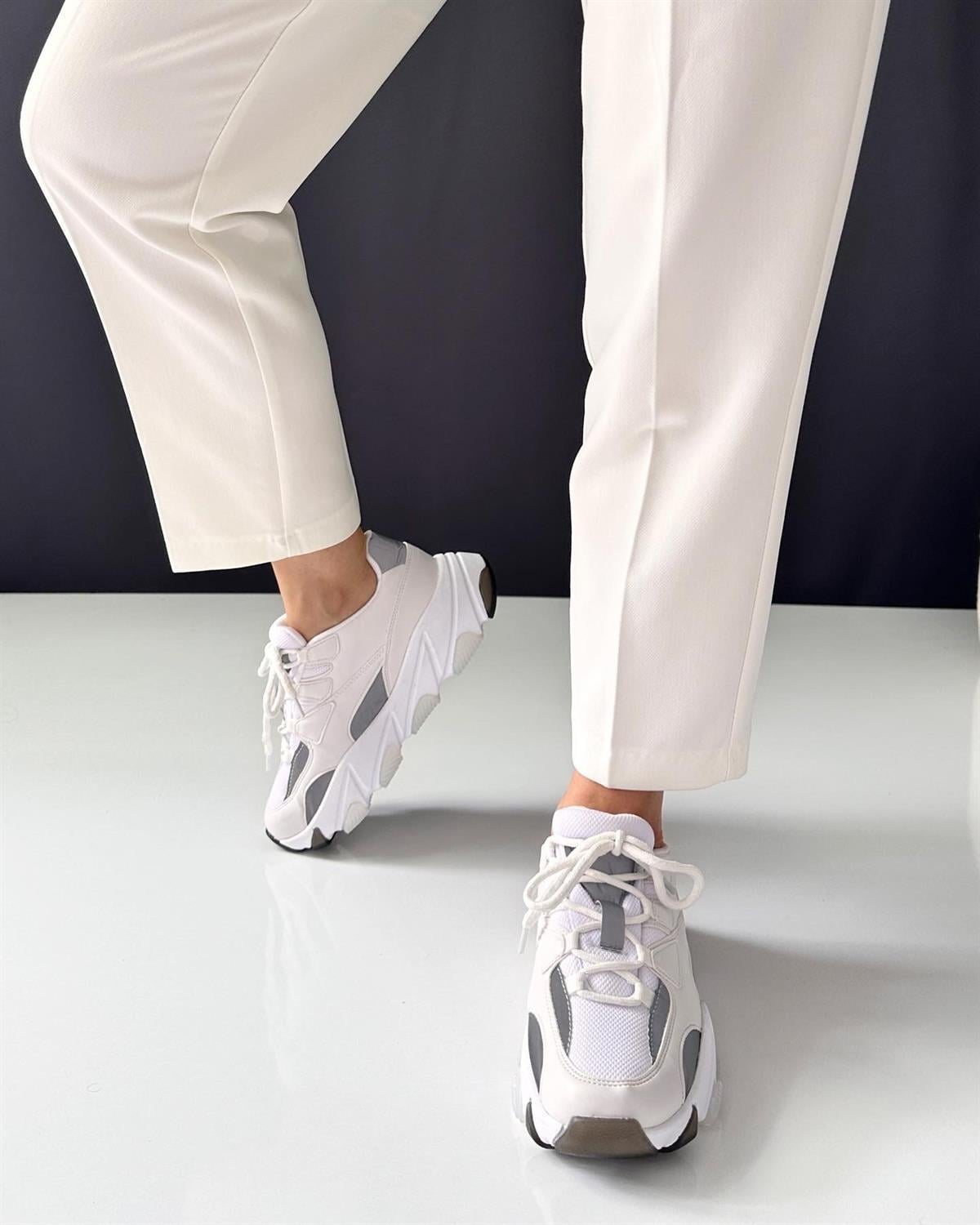 ZUUMSNEAKERVelvet Kadın Sneakers - Beyaz & Reflektör
