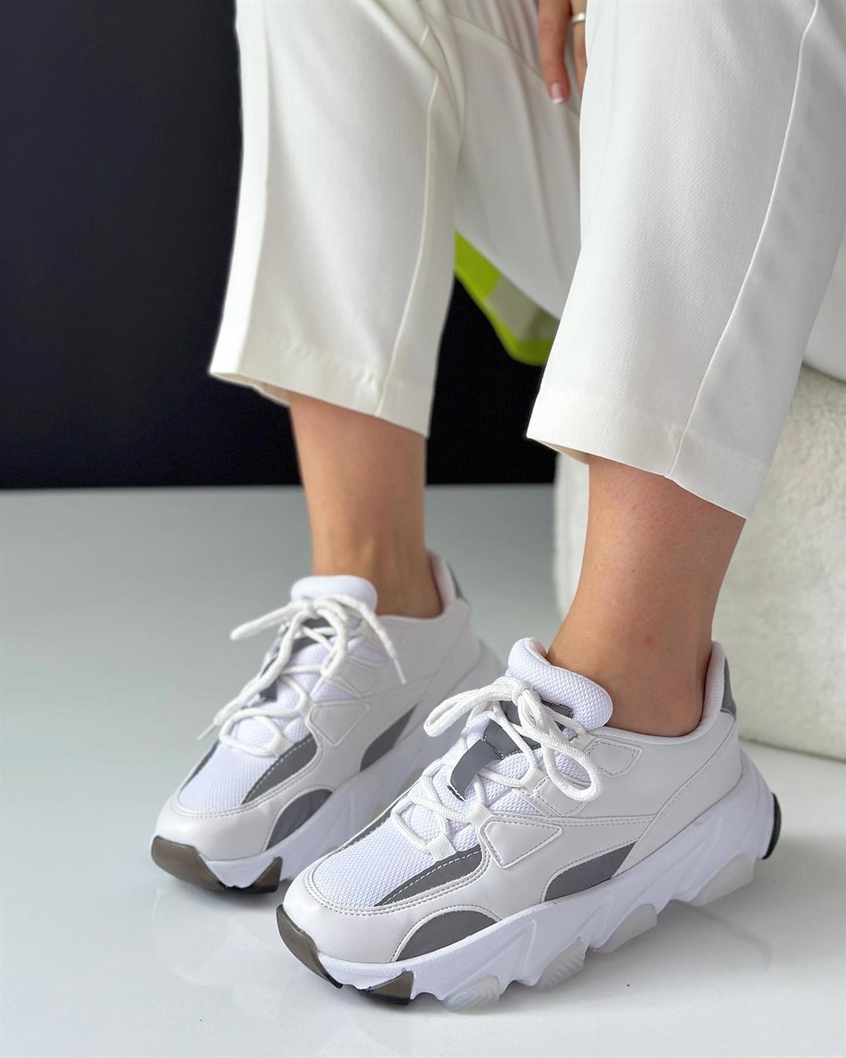 ZUUMSNEAKERVelvet Kadın Sneakers - Beyaz & Reflektör