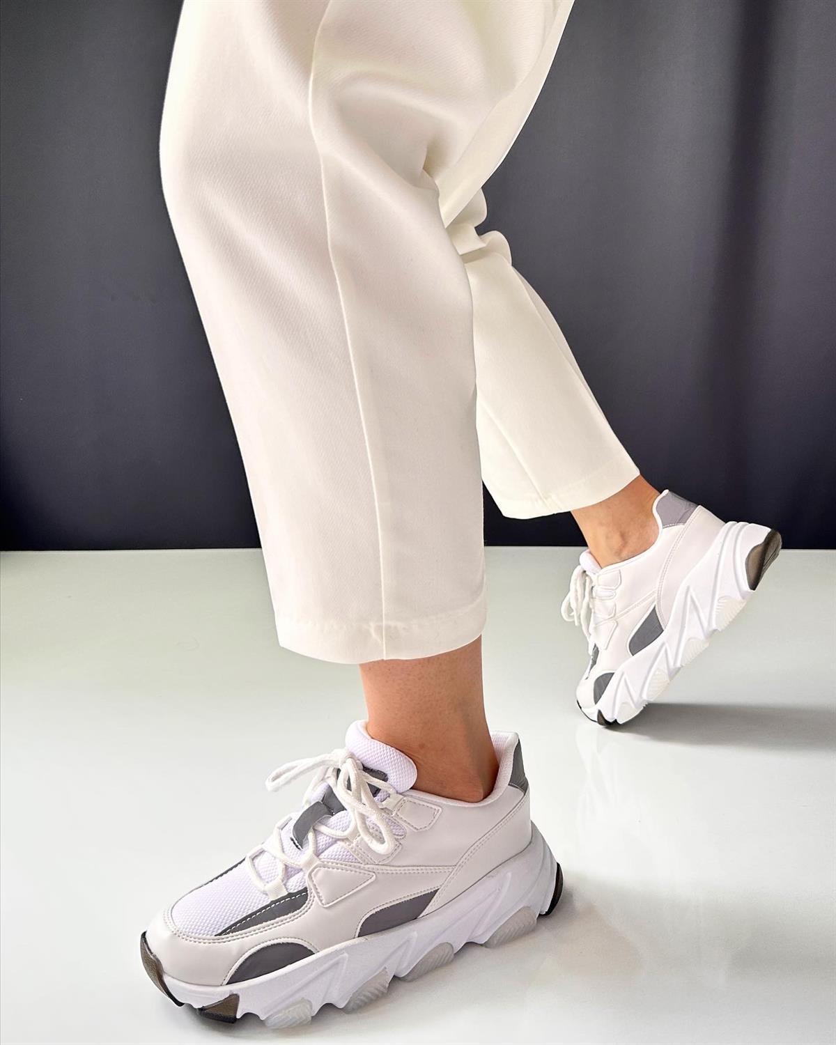 ZUUMSNEAKERVelvet Kadın Sneakers - Beyaz & Reflektör