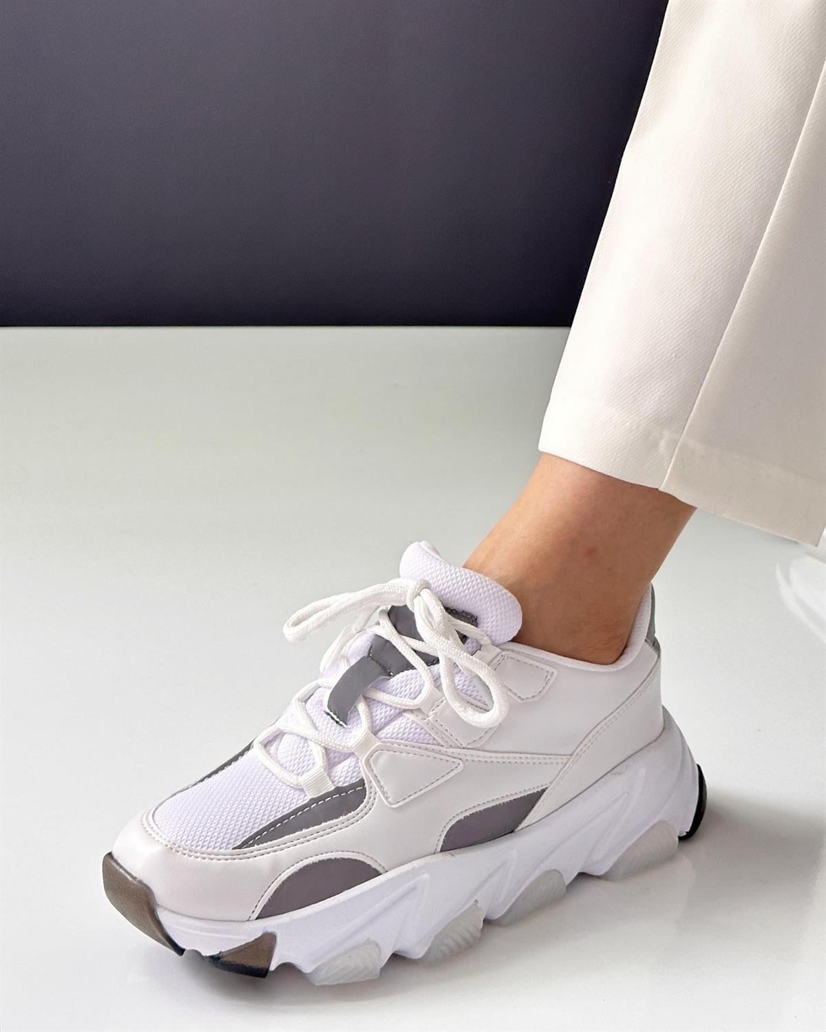 ZUUMSNEAKERVelvet Kadın Sneakers - Beyaz & Reflektör