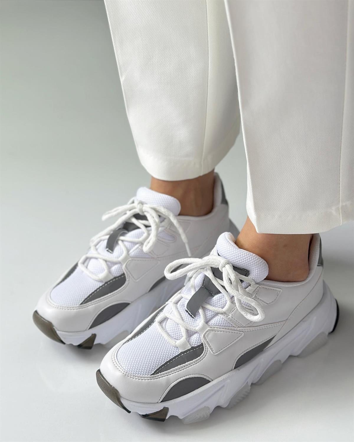ZUUMSNEAKERVelvet Kadın Sneakers - Beyaz & Reflektör